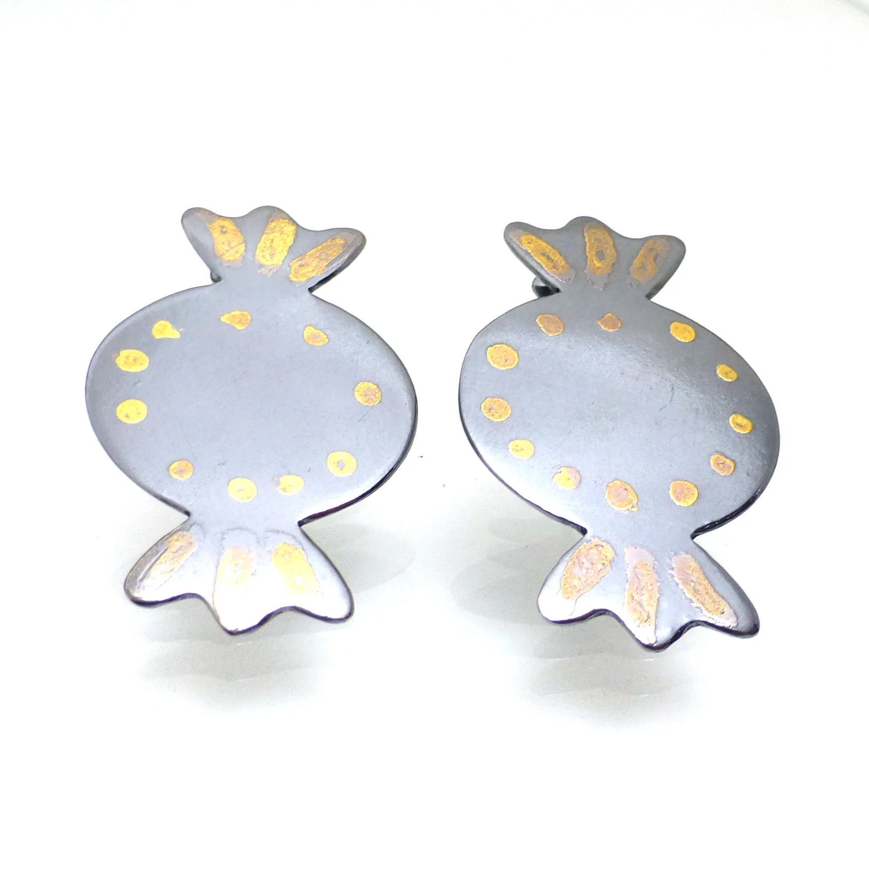 Candy Earrings with 22kt gold dots