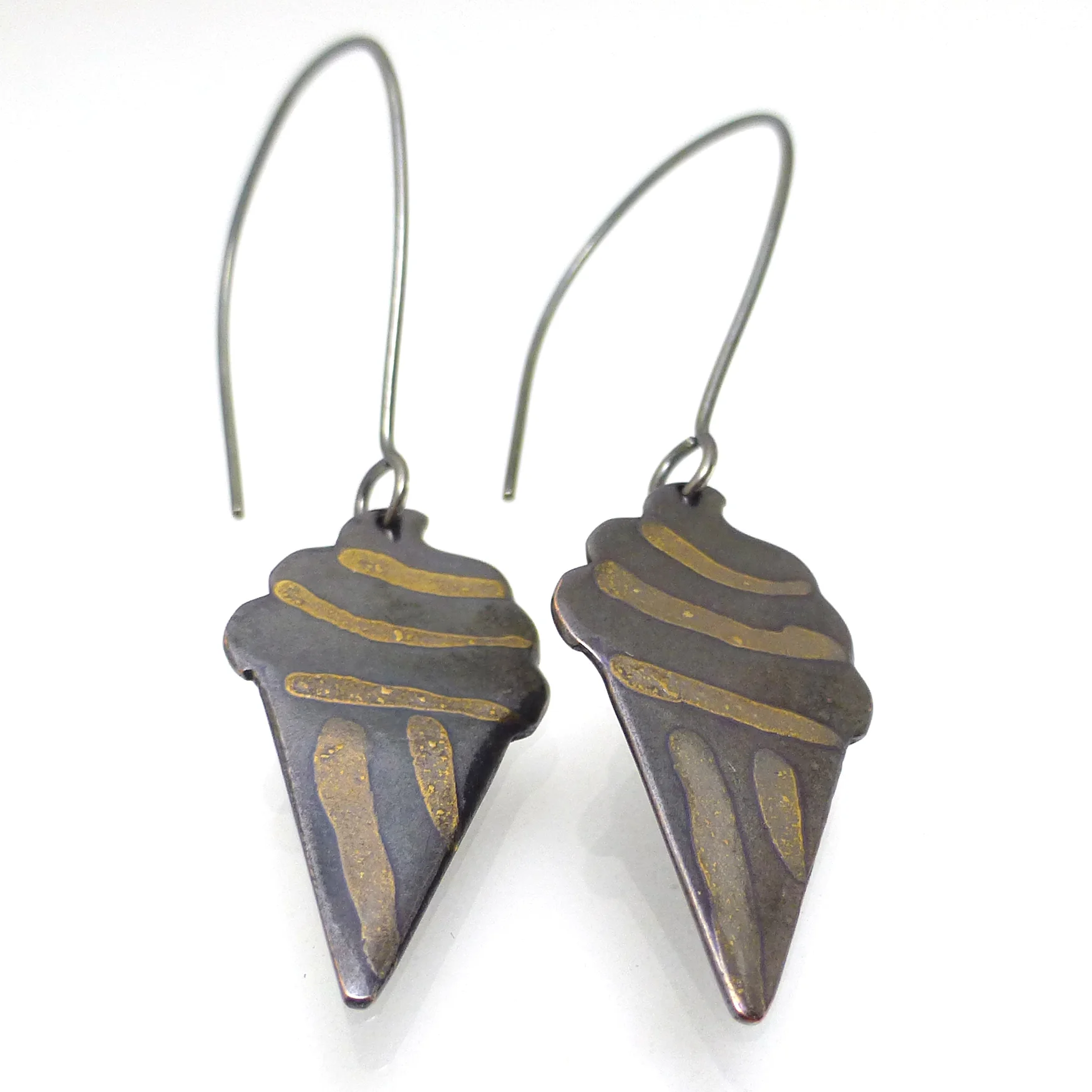 Ice Cream Earrings with 22kt gold dots