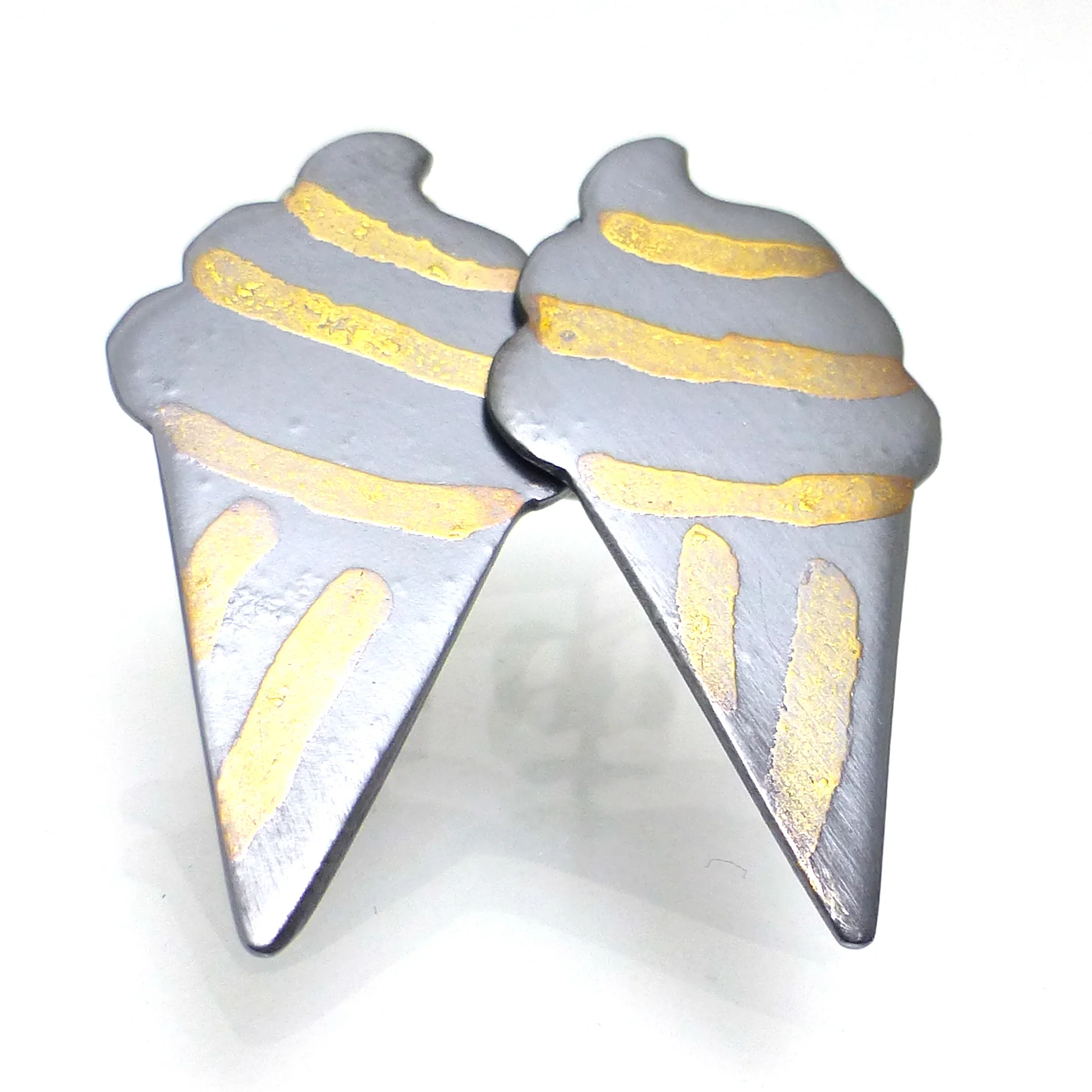 Ice Cream Earrings with 22kt gold dots