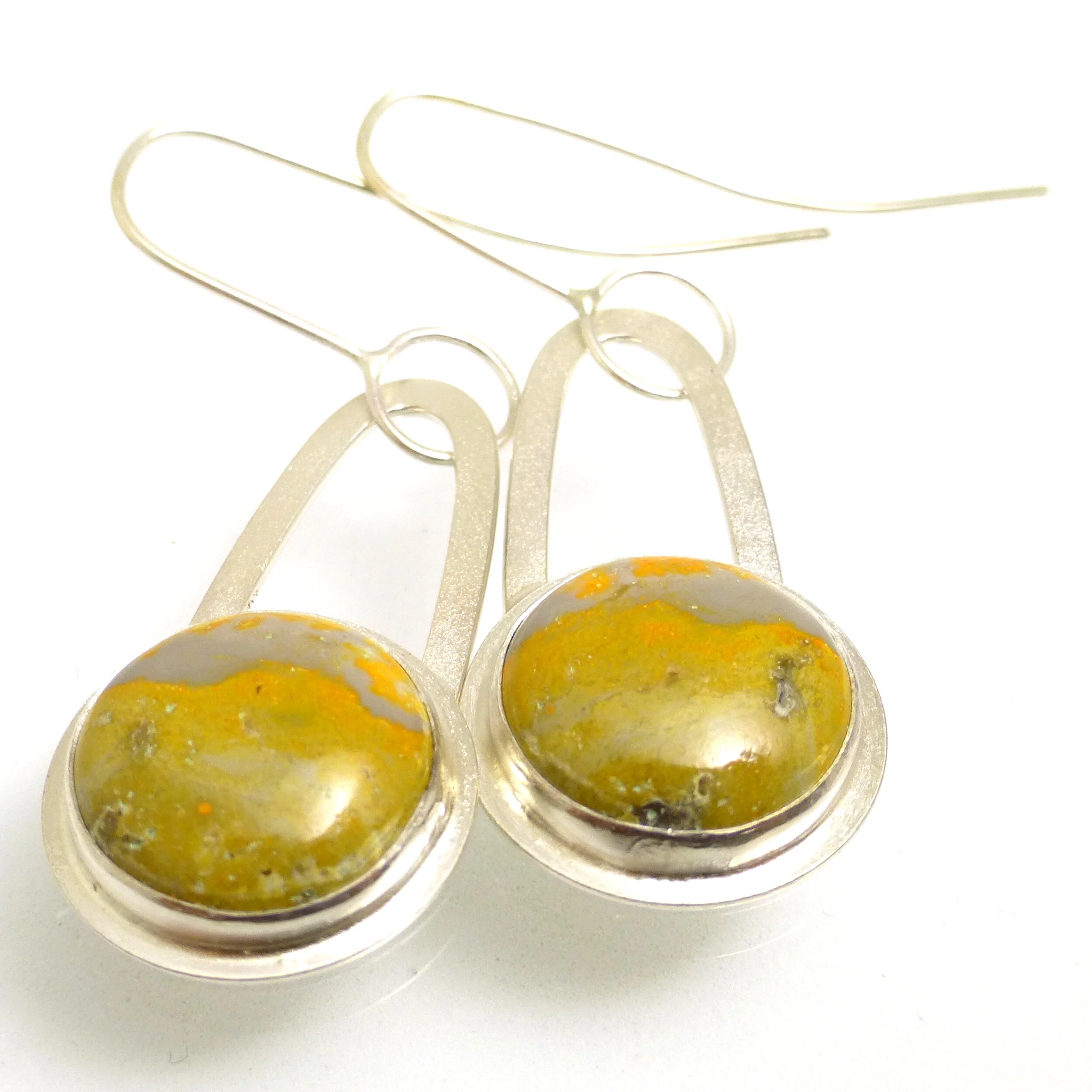 Bumble bee Agate Sterling Silver Earrings