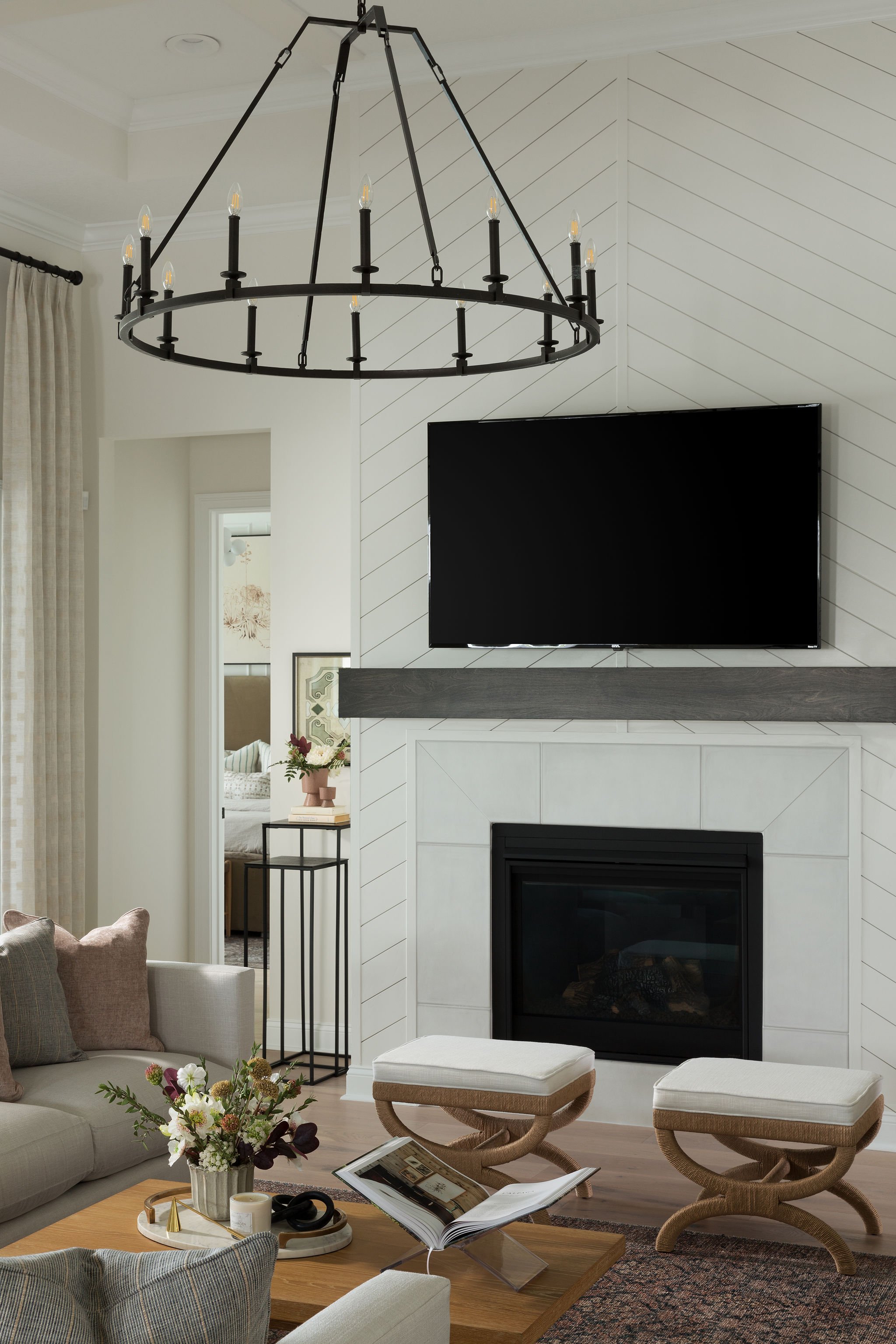 Colina_Coastal_Model-Dostie Homes-Micamy Design Studio_Interior Design_Living Room Design_Loloi_Four Hands_Black Chandelier_Progress Lighting.jpg