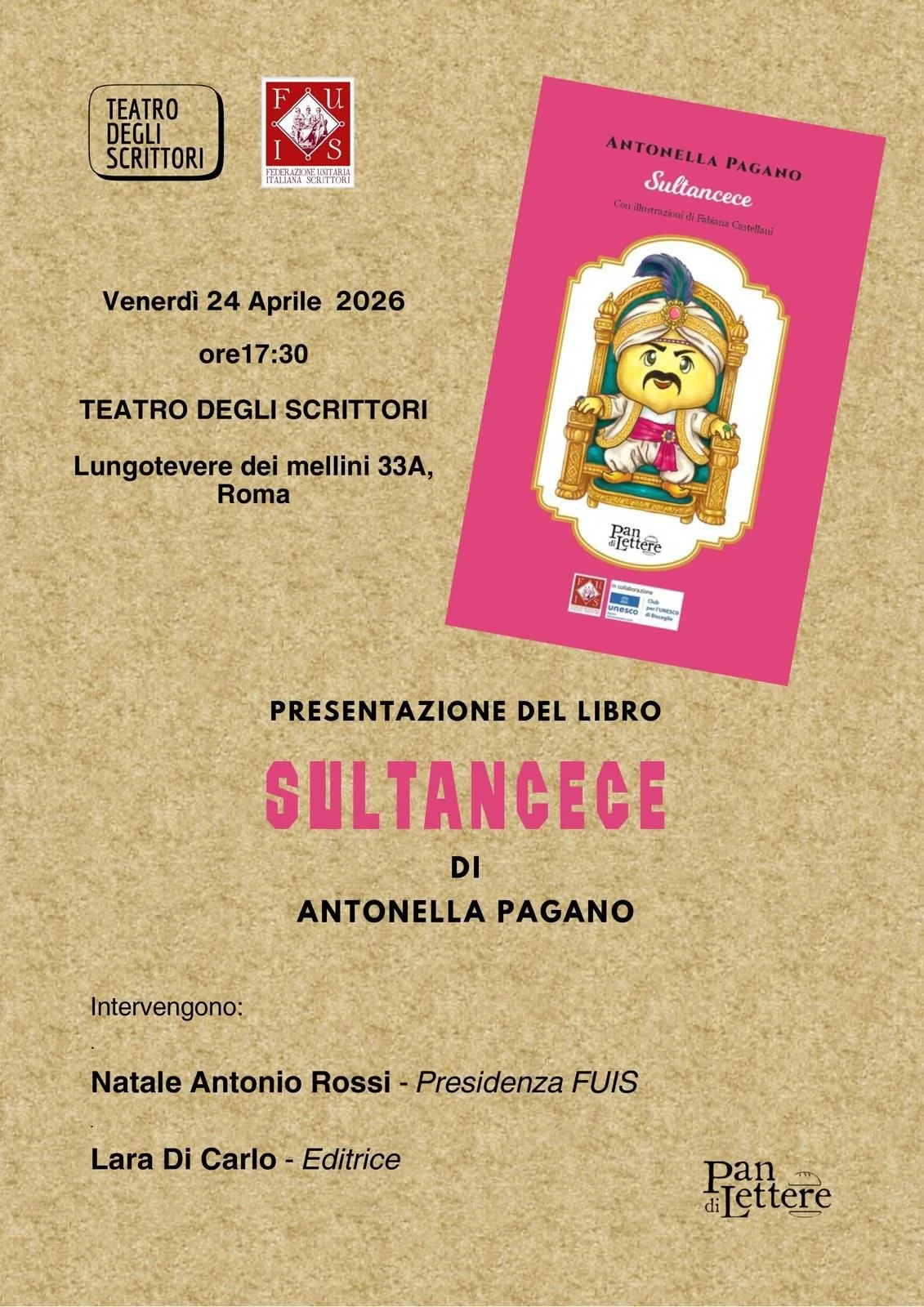 Presentazione del libro SULTANCECE di Antonella Pagano