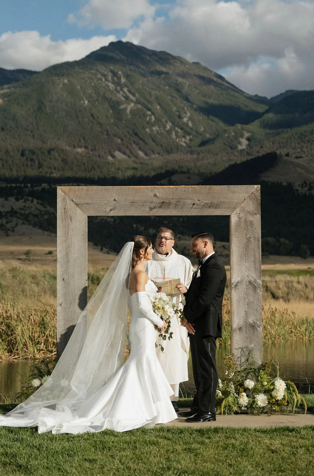 the blessing and the priest finishing the ceremony