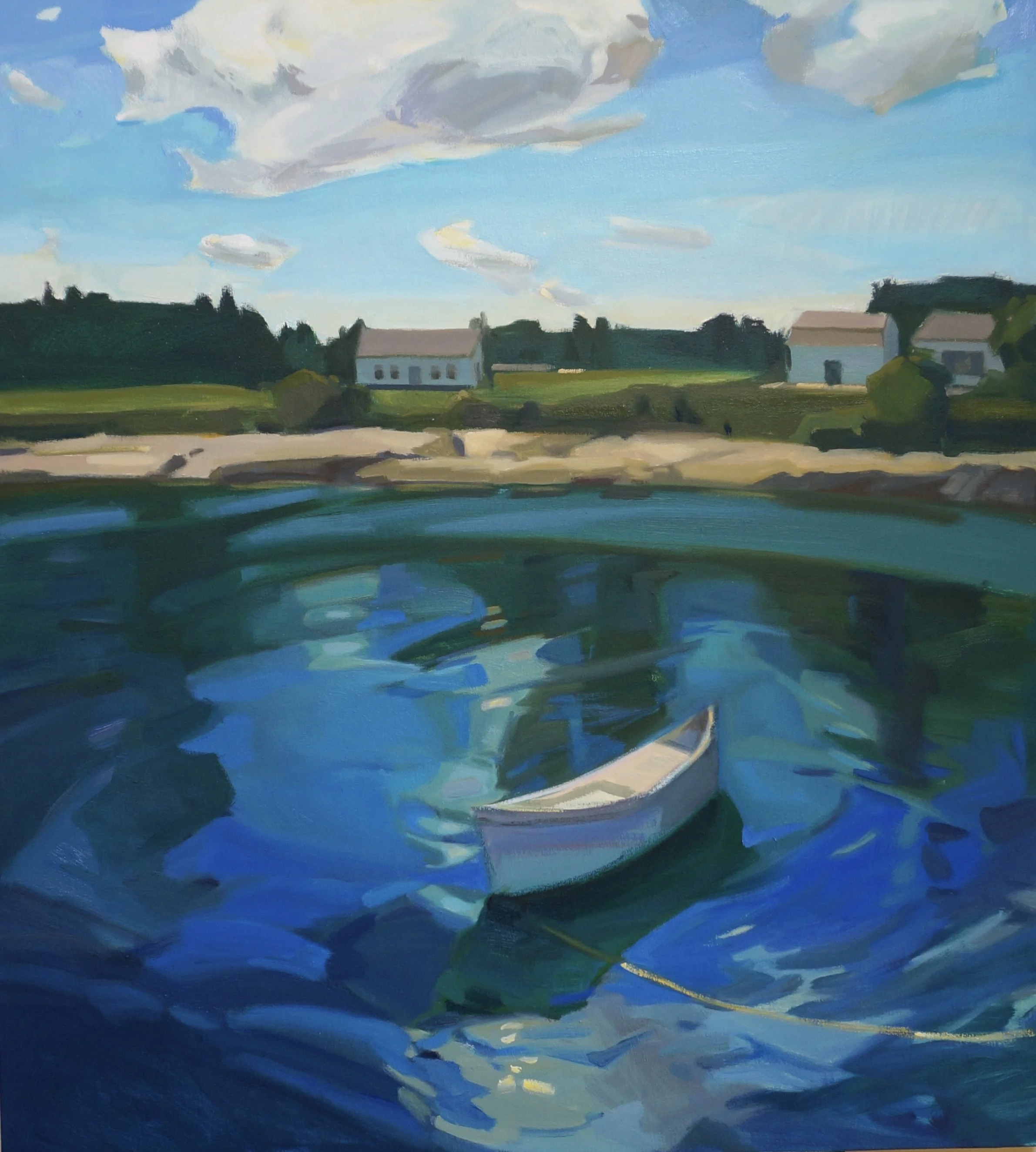 SOLD Arrival, acrylic on canvas, 33 x 30 inches