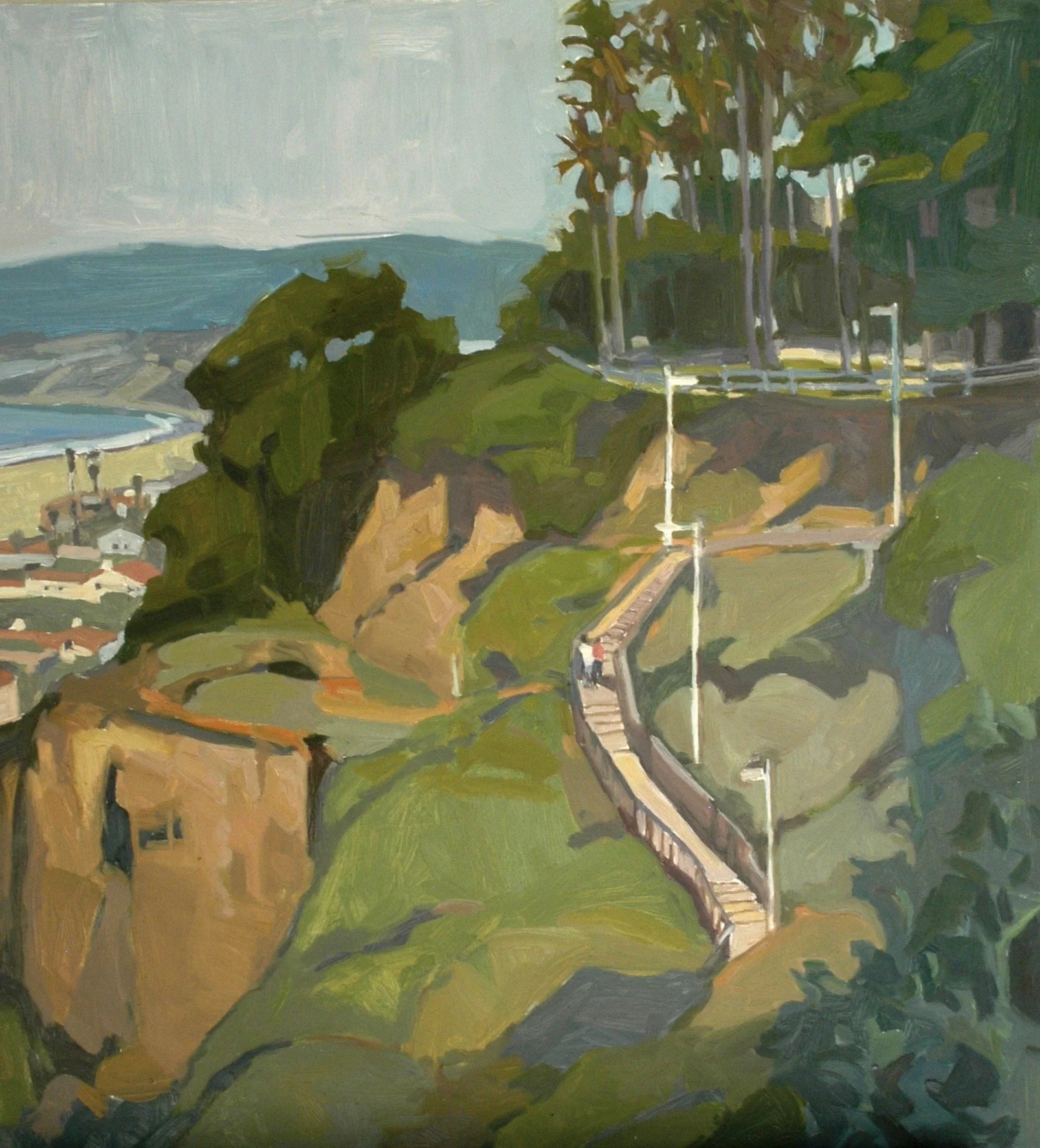 SOLD Early Morning Santa Monica, acrylic on canvas, 25 x 23 inches