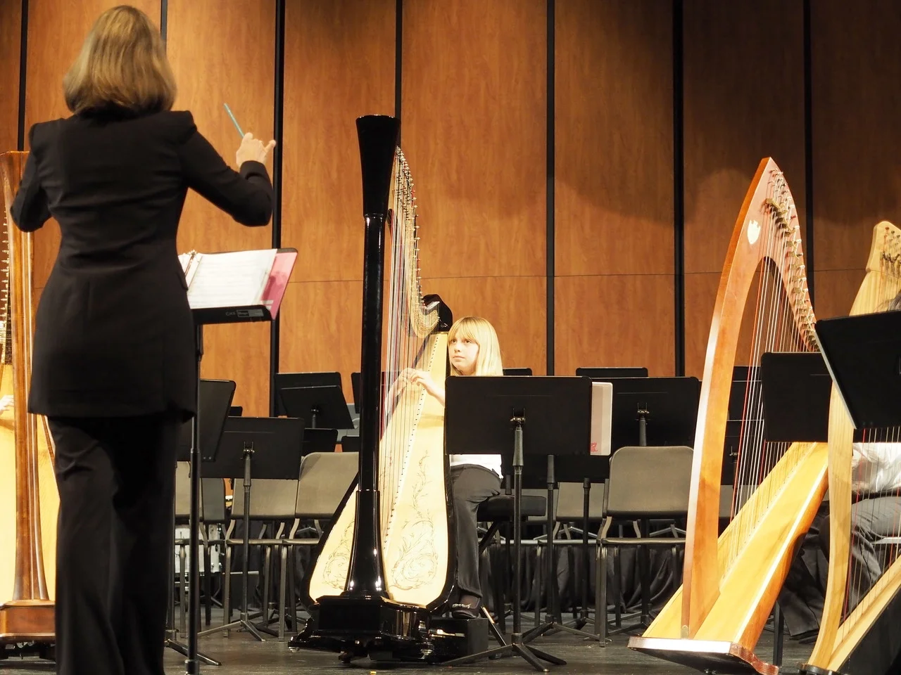  Kerstin Conducting Glissando Harp Ensemble  