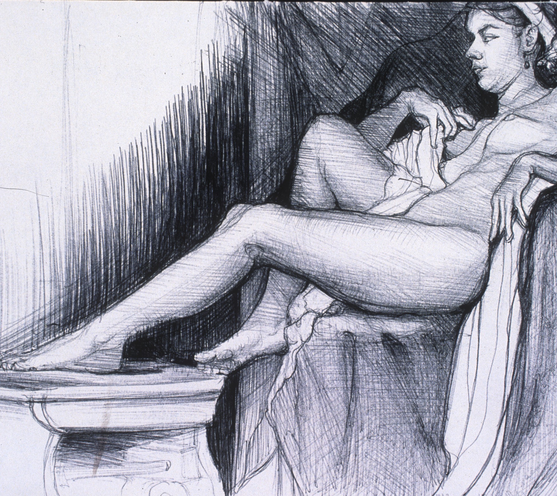 Lou Ann Burkhardt Robin Reclining , 2001 Pen and ink on paper 13-1/2” x 16-1/2”, framed $395