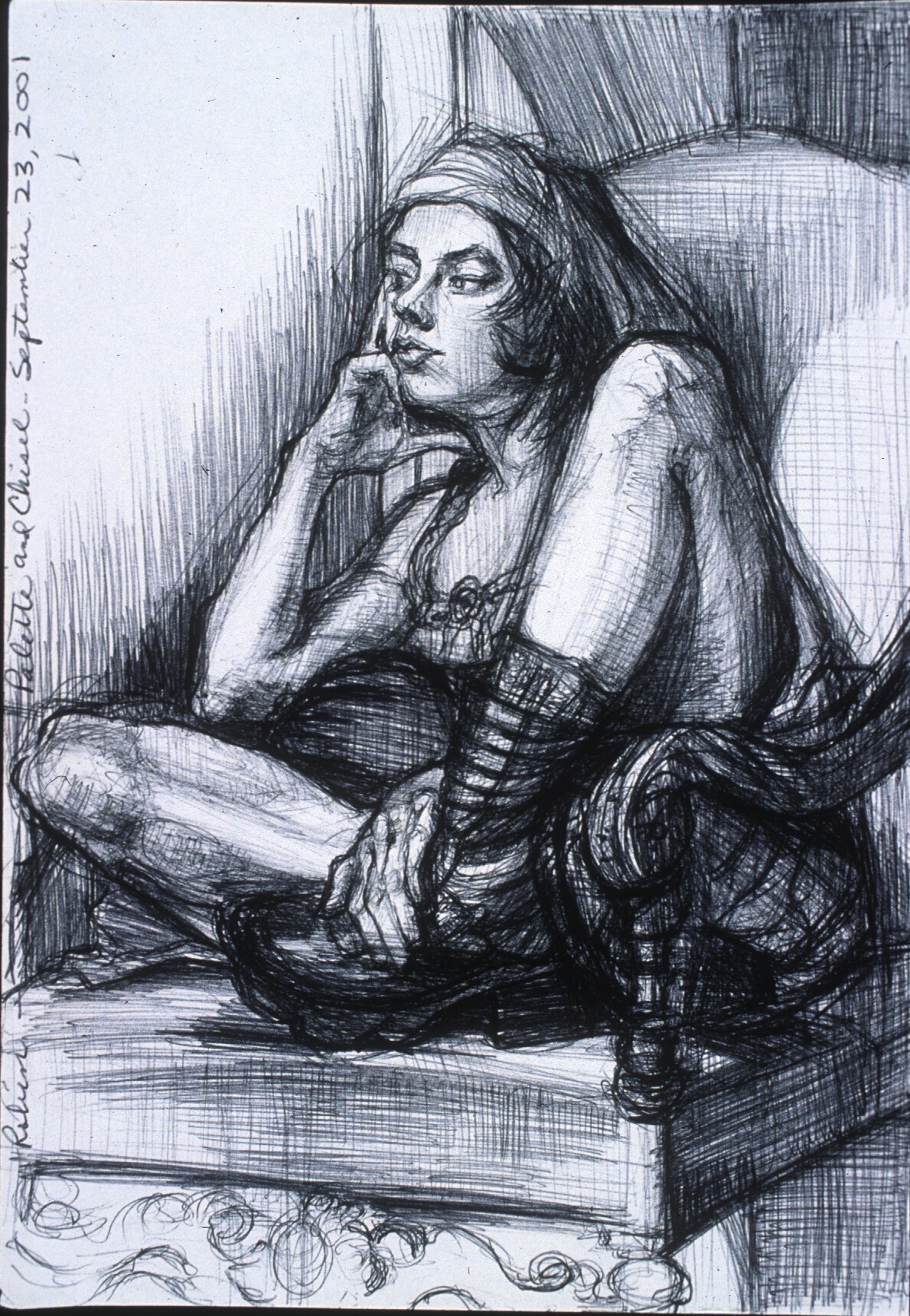 Lou Ann Burkhardt Robin , 2001 Pen and ink on paper 16-1/2” x 13-1/2” framed Giclee prints available, priced by size