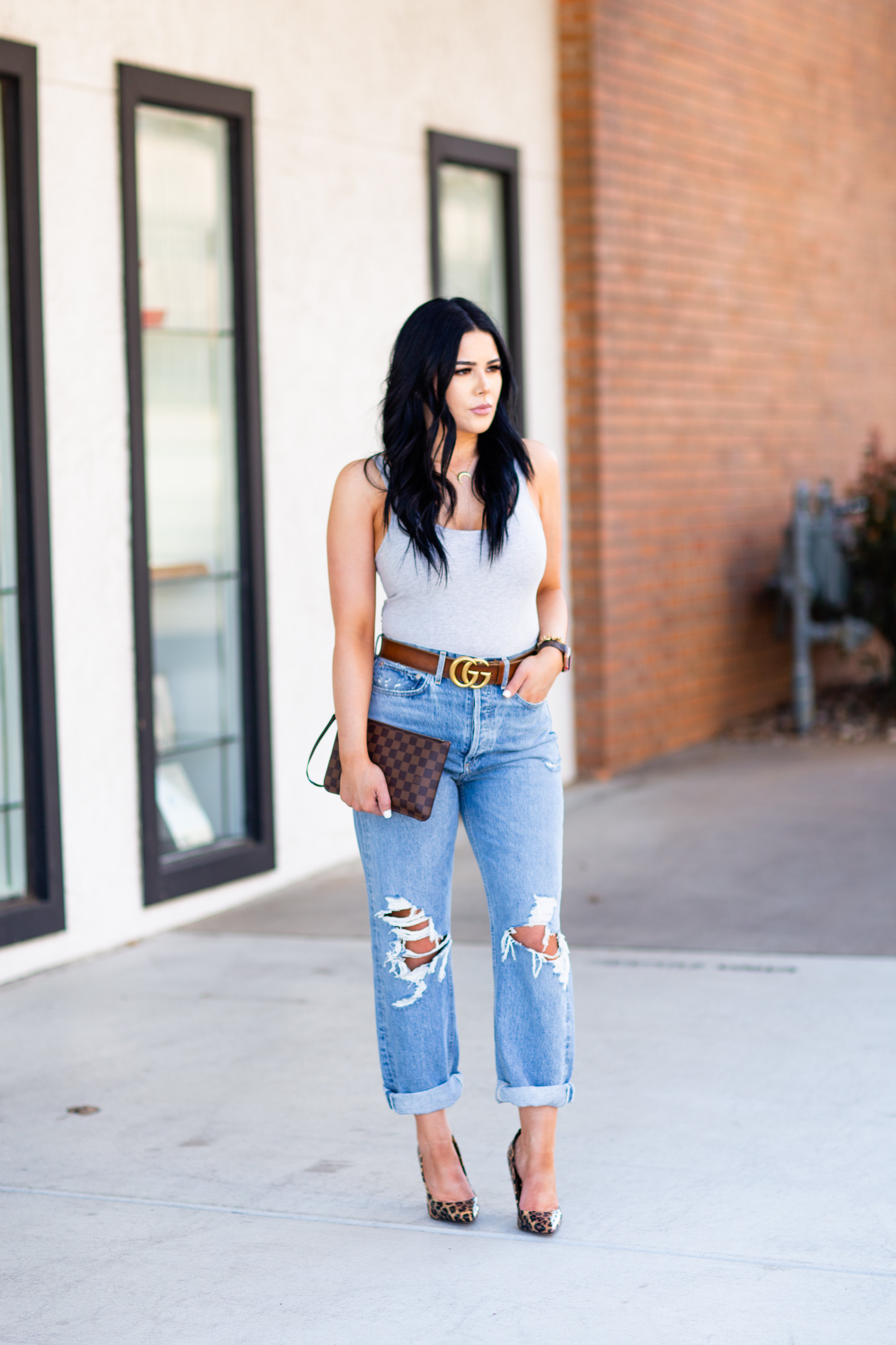 Casual Body Suit + Ripped Jeans — Running In Stilettos