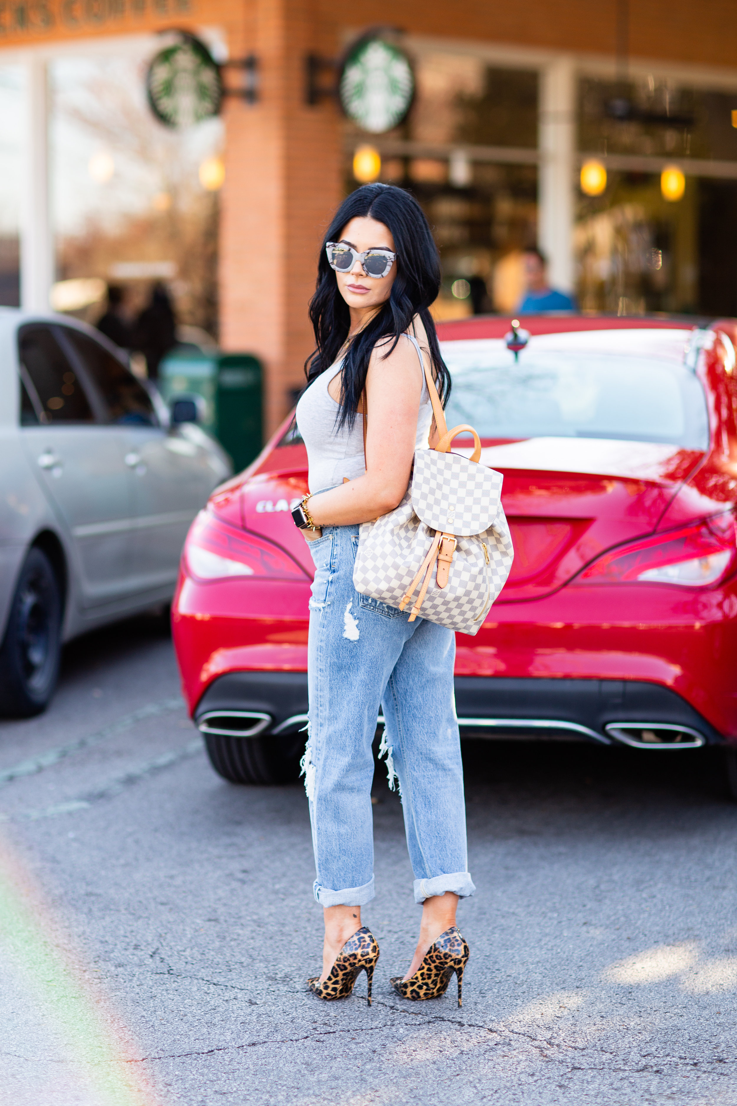 Casual Body Suit + Ripped Jeans — Running In Stilettos