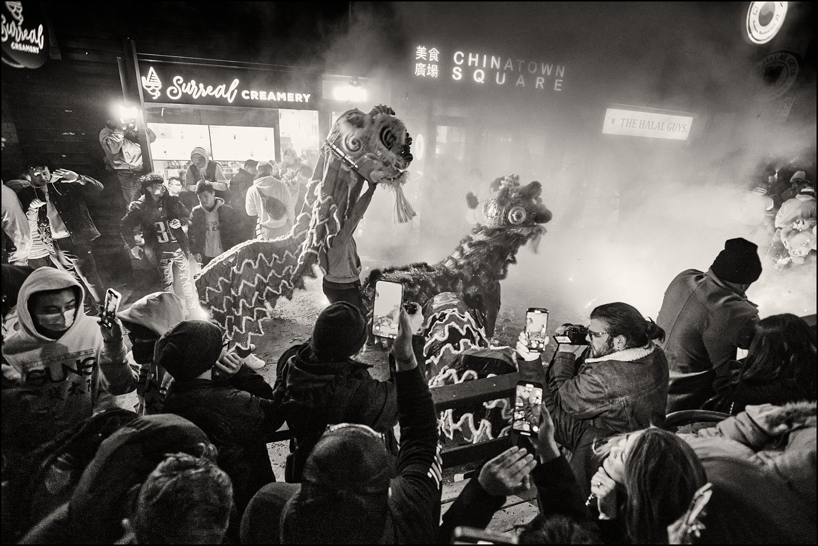 Lion Dancers Visiting Local Merchants