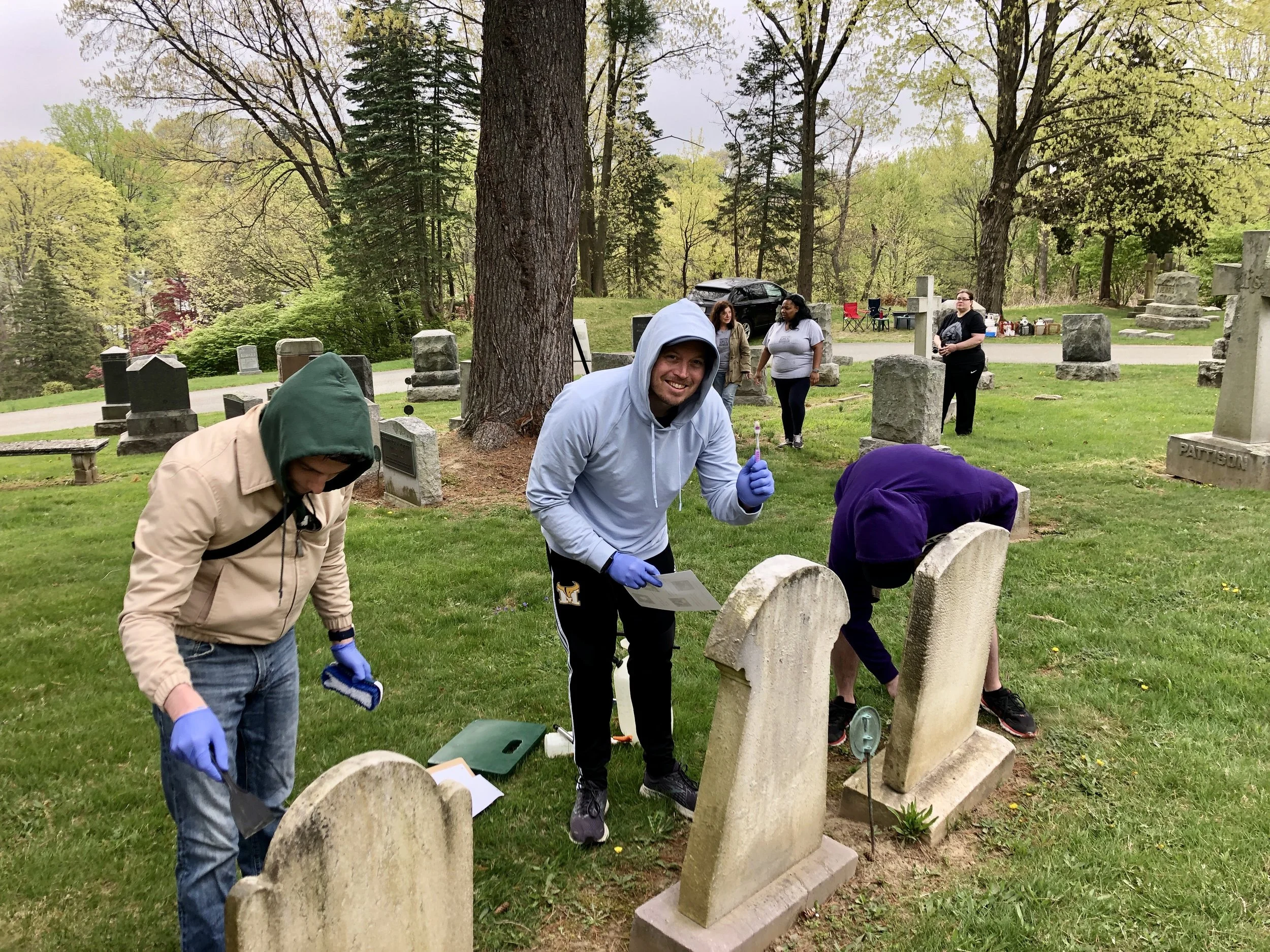 Gravestone Cleaning Workshop at Dale Cemetery