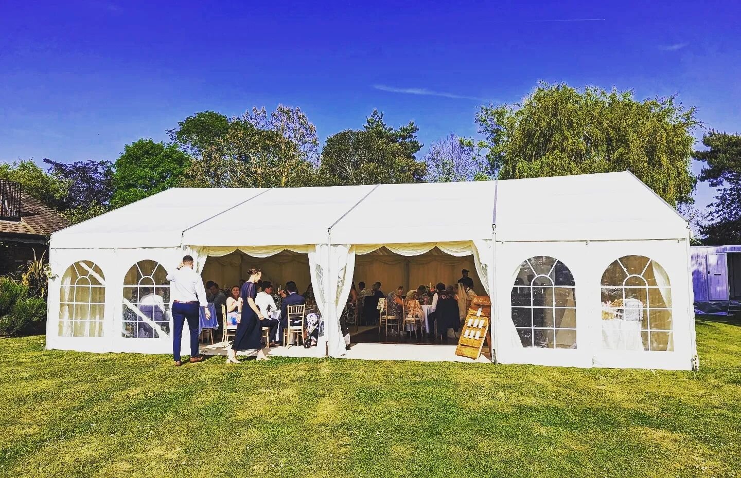 Marquee set up in a garden this weekend for a wedding, tent added at the back for catering crew

#westsussexmarquees #marqueehire #gardenwedding #cateringtent #marqueewedding #summertime #wedding #westsussexwedding #gardenmarquee