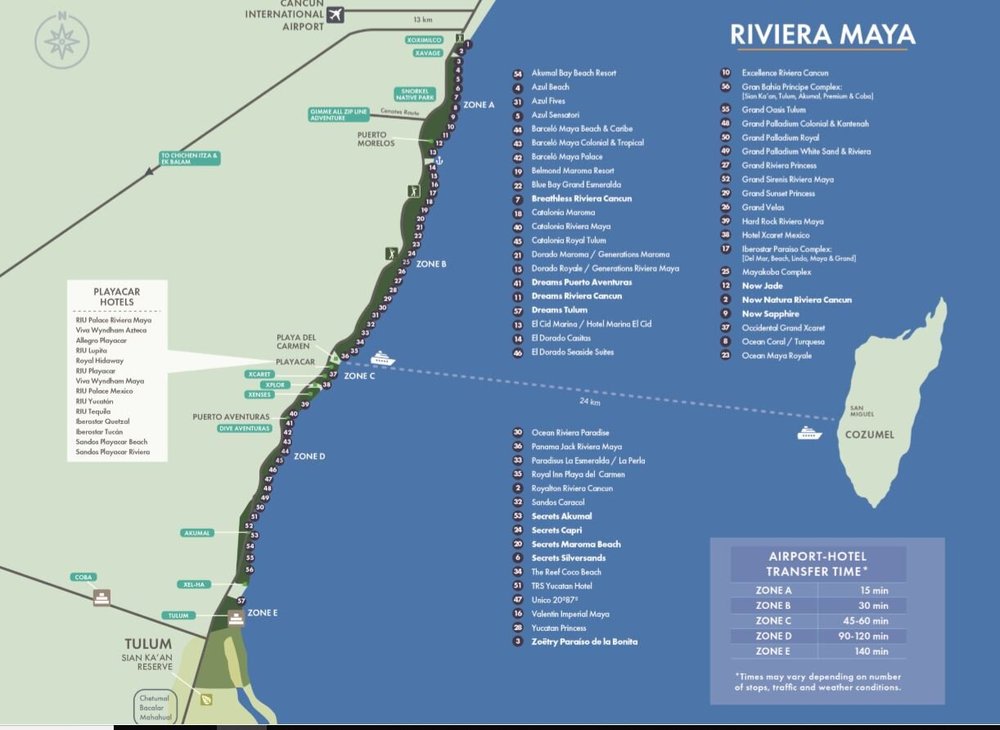 Mayan Riviera Resorts Map Cancun And Riviera May A Hotel Map — All Inclusive Vacations By Rtb Travel,  Travel Agency | Caribbean Vacations
