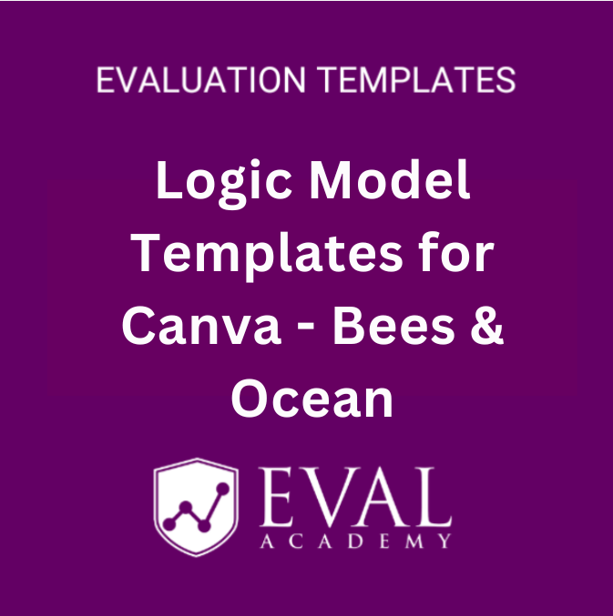 Title page for the template: Logic Model Templates for Canva - Bees & Ocean