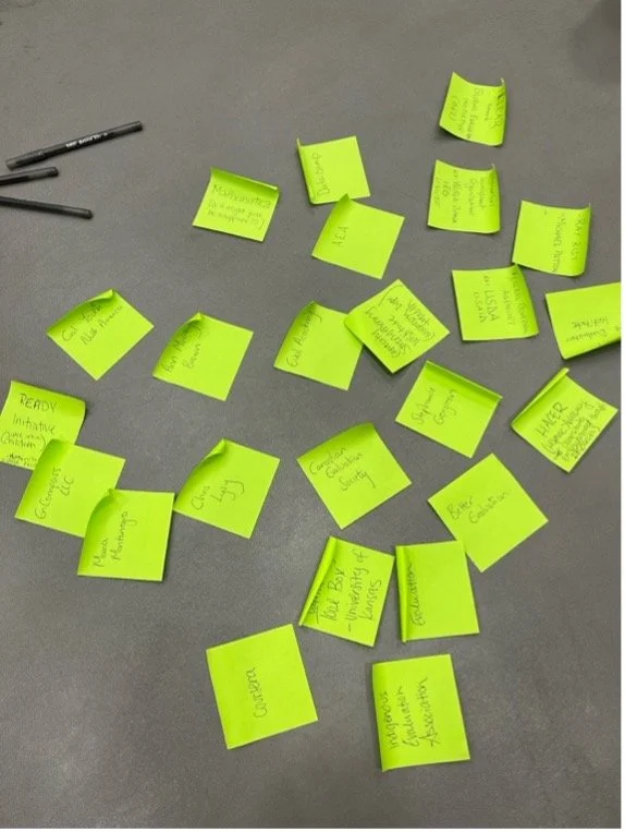 A bunch of sticky notes scattered over the floor.
