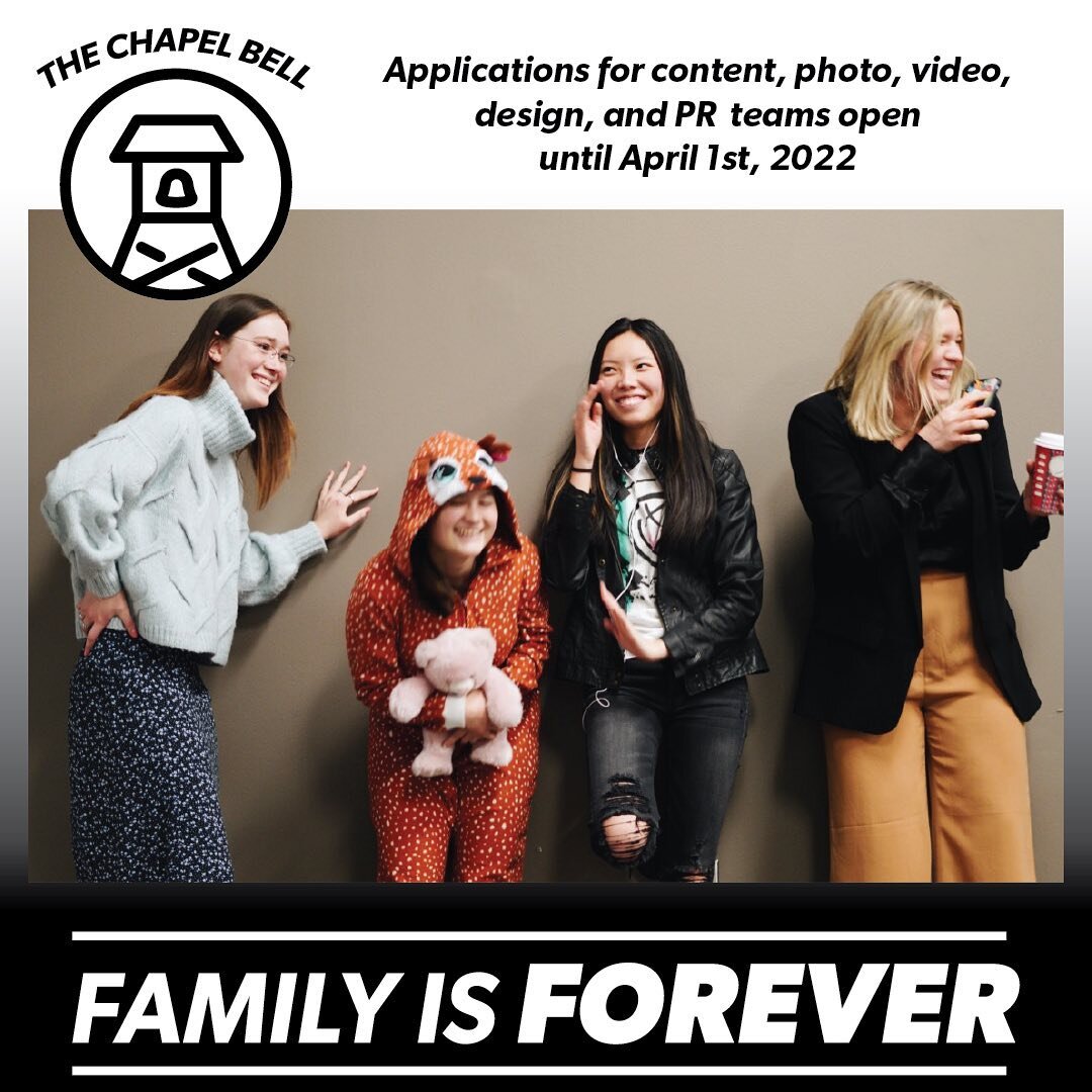 Attention all creatives: Applications will be open until April 1st, so make sure to go to thechapelbell.com/recruitment and apply to join the family today (link in bio)!