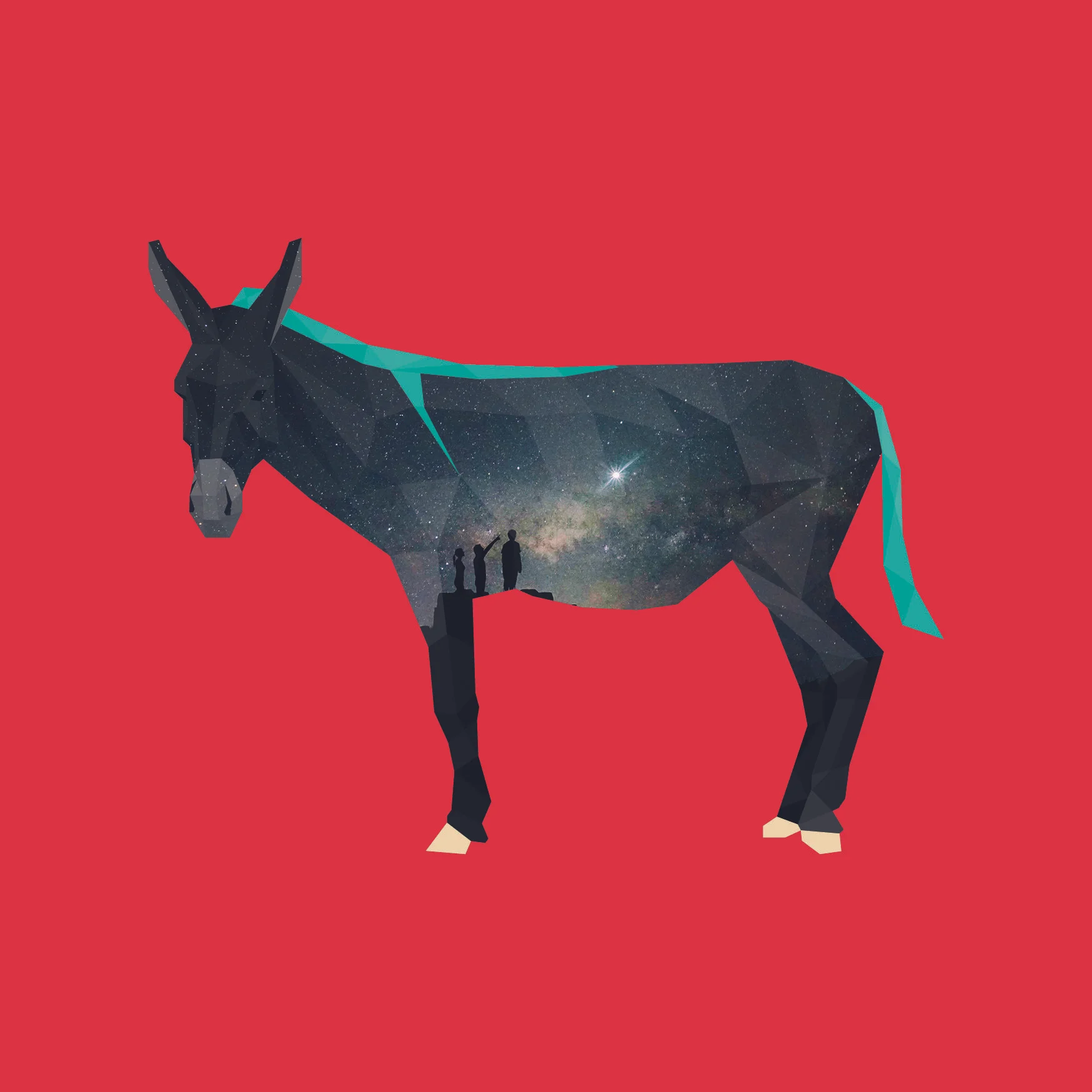 Donkey Christmas card