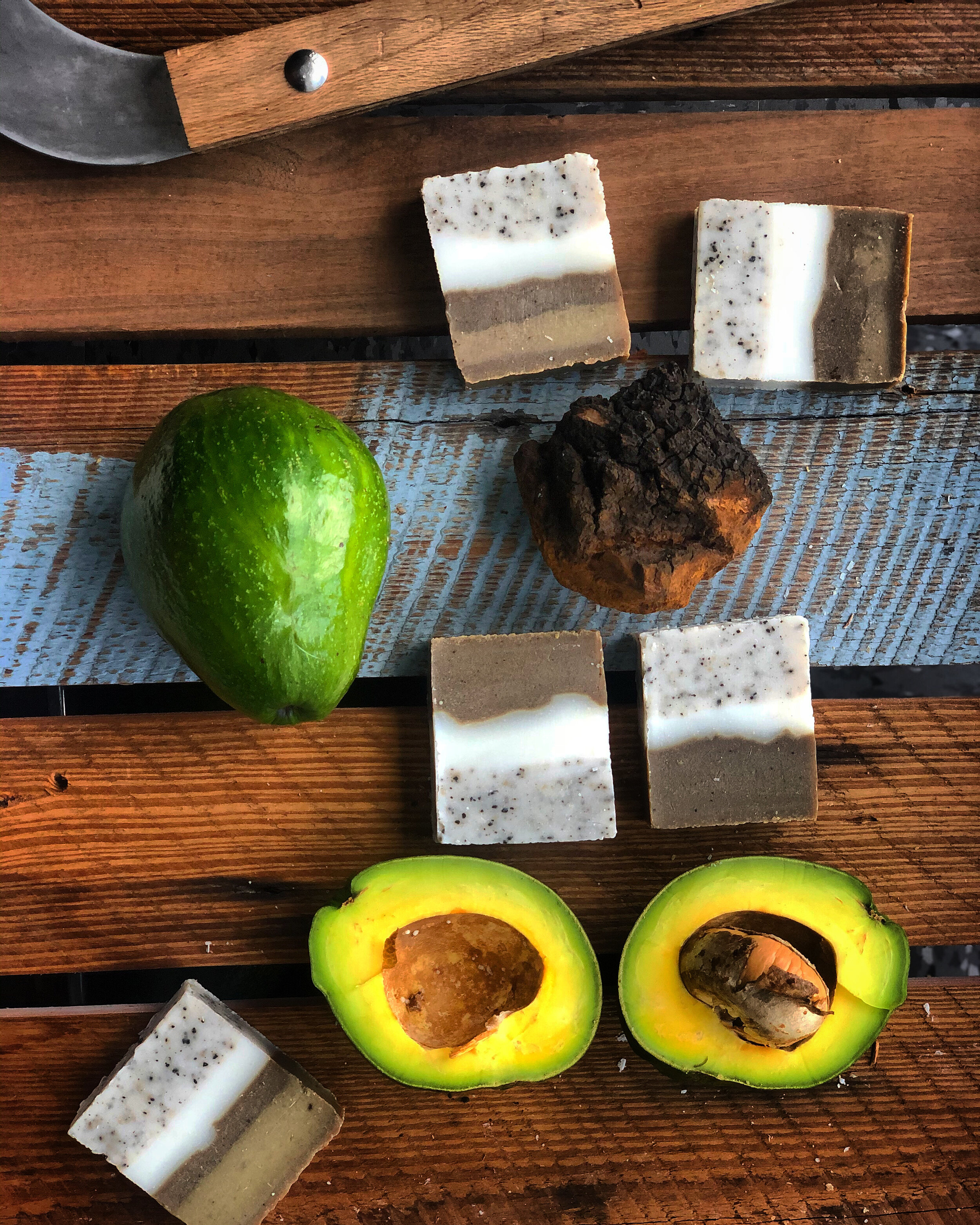 Handmade Avocado/Coffee Grounds Natural Soap Bar - Exfoliating Artisan Soap