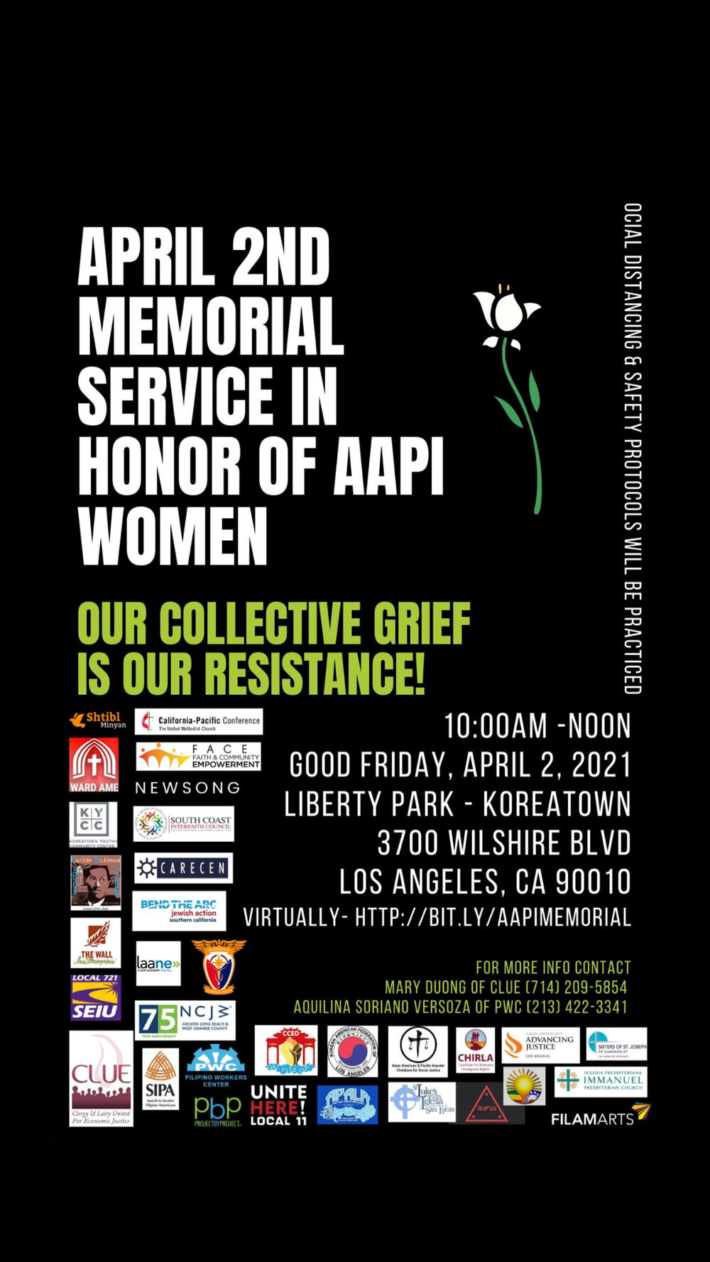 Project by Project Los Angeles AAPI Memorial Service Flyer