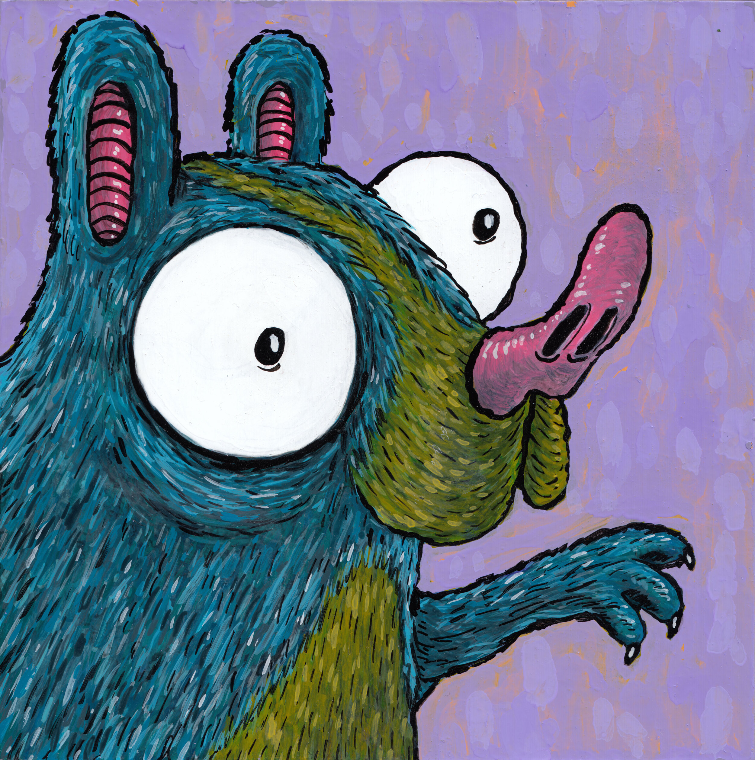 Blu, 2019 acrylic on wood 6 x 6 inches