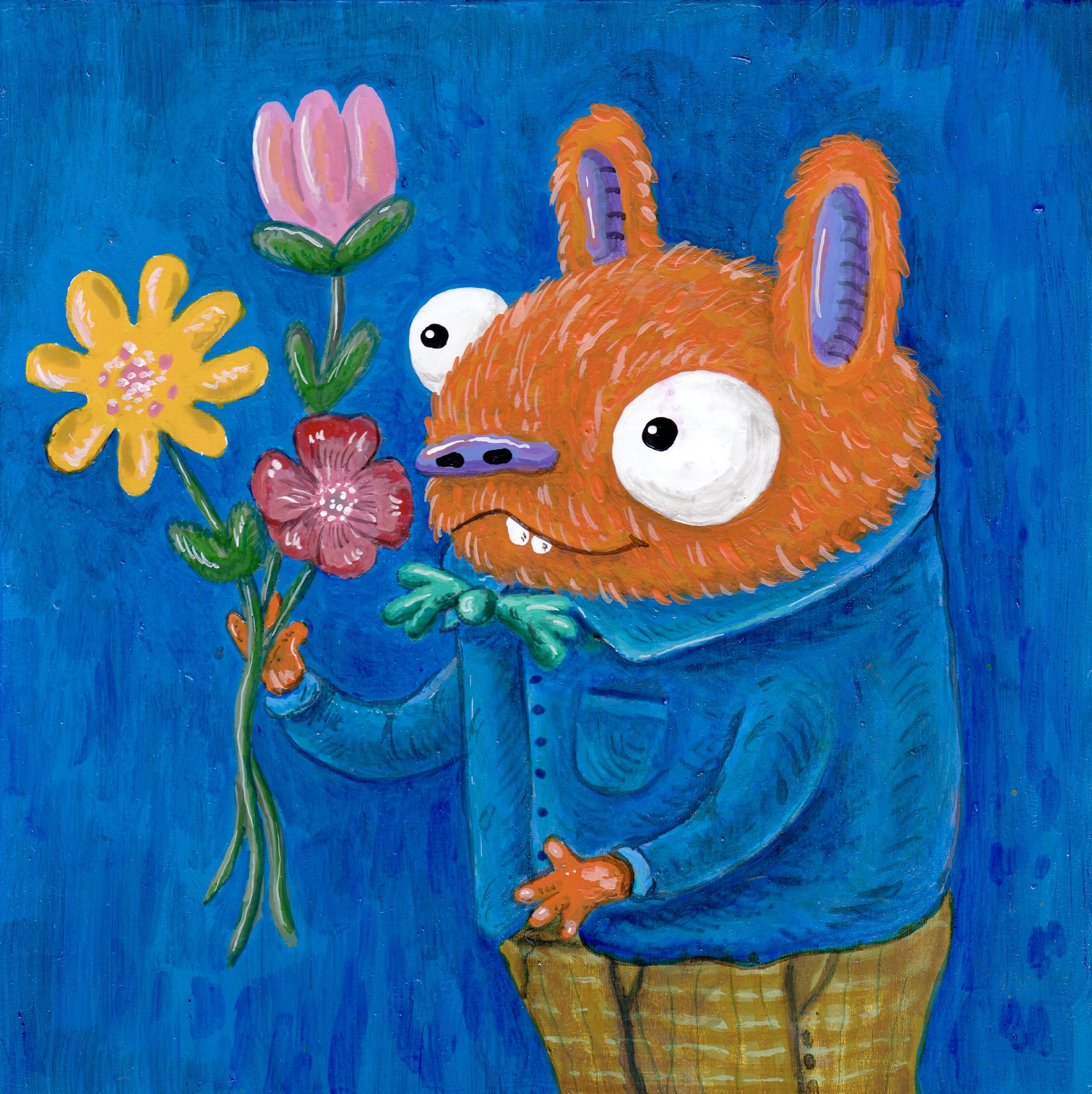 Ramo de Flores, 2024 acrylic on wood 6” x 6”