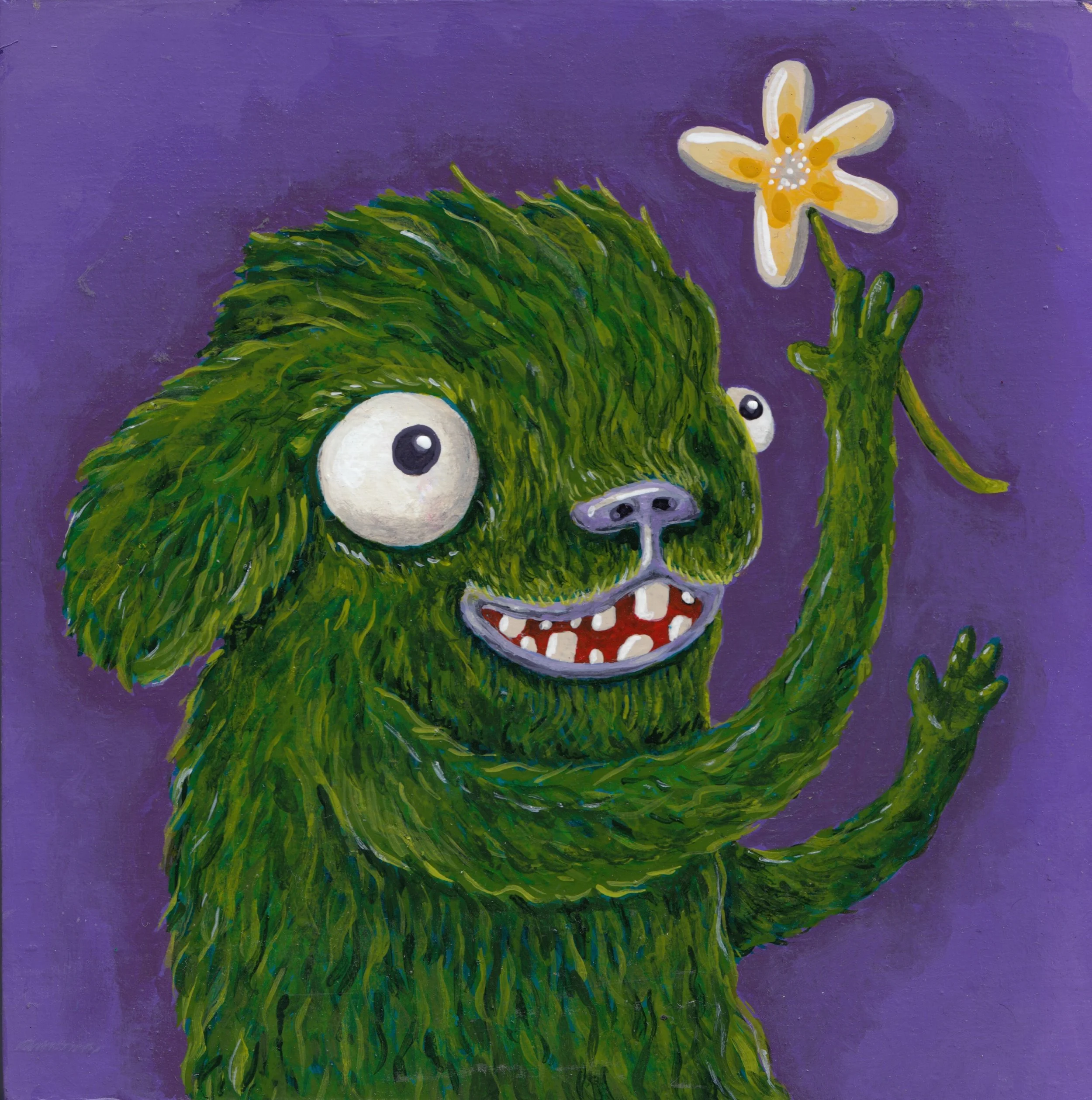 Cilantro, 2025  Acrylic on wood  6 in x 6 in 