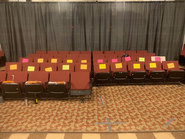 At CoaH Brighton’s February Vision Night each person wrote down at least one name on a sticky note of a non-Christian they are praying would one day come to faith in Jesus and one day fill the chairs at our church services. We then put each name on auditorium chairs to specifically pray over each person.