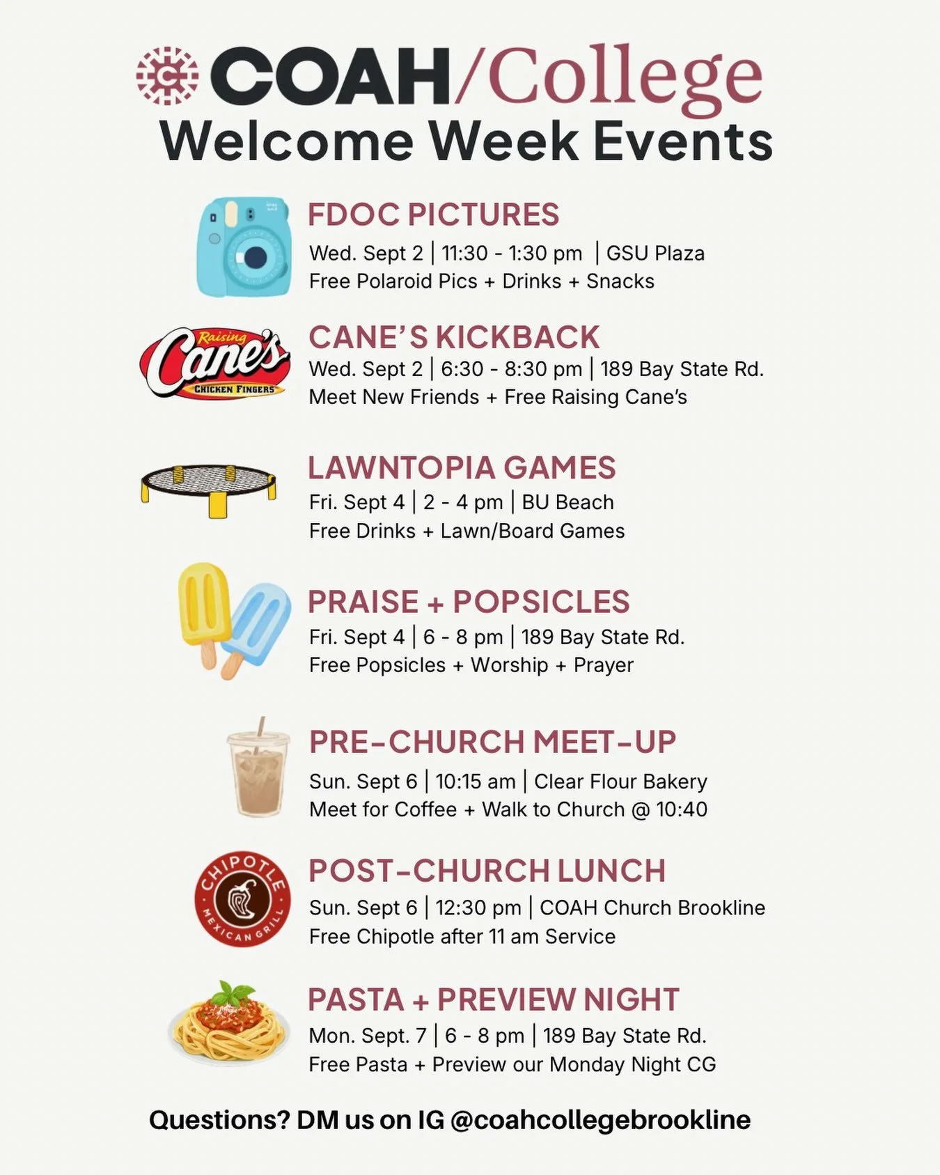 Welcome back! Here&rsquo;s our lineup of events. Cant wait to see you there!
