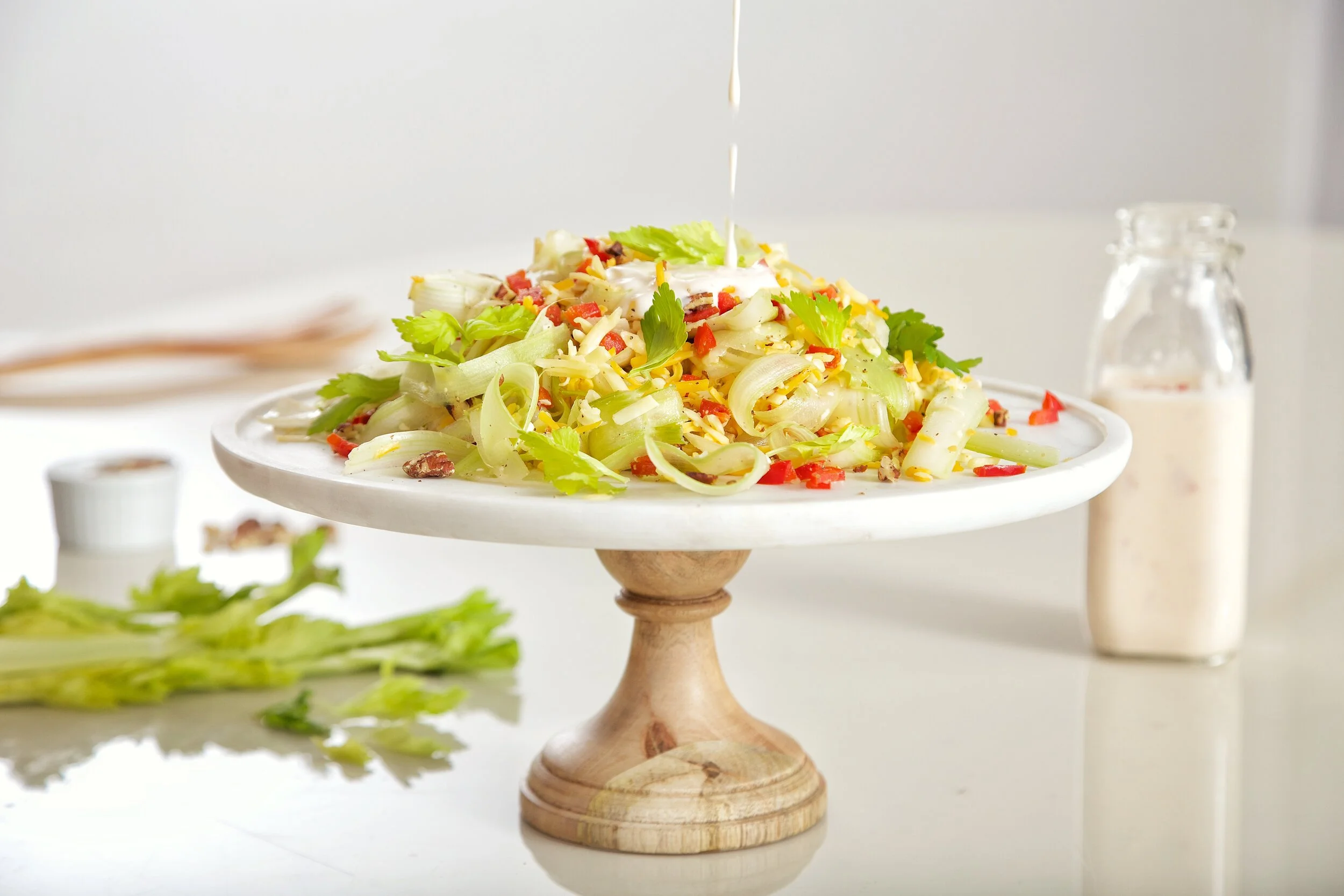 Shaved Celery Salad With Pimento Cheese Buttermilk Dressing