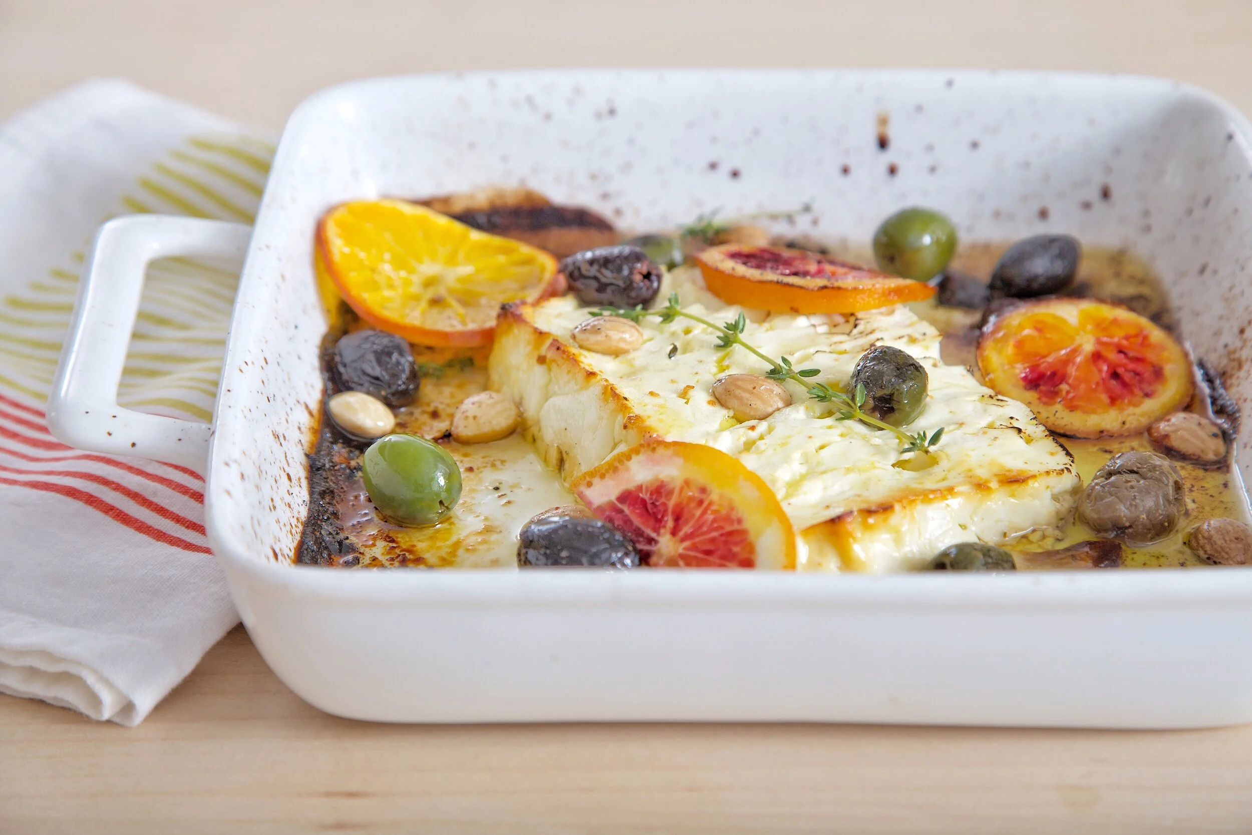 Baked Feta With Olives And Orange