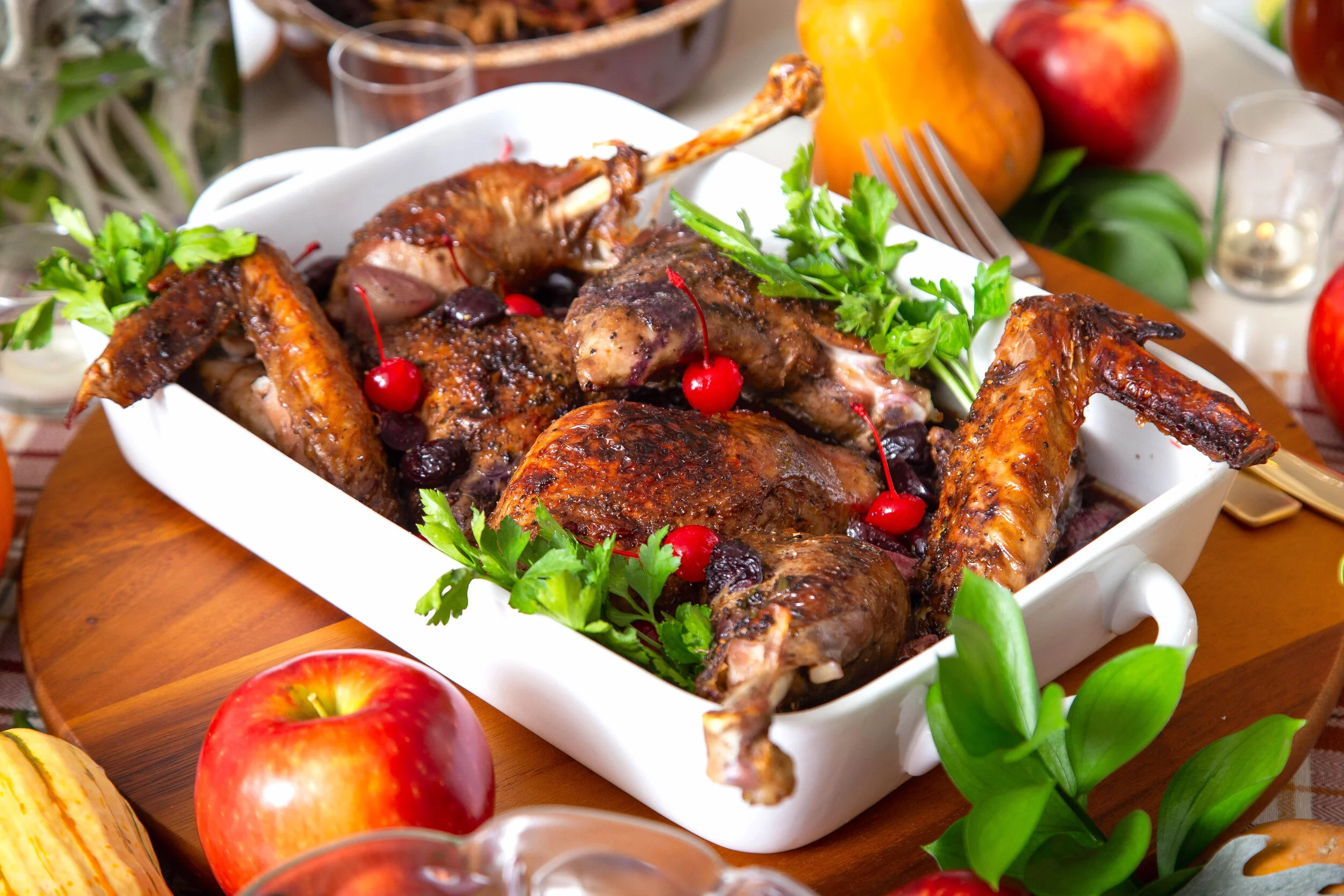 Dry Brined Black Forest Turkey with Sweet Cherry Jus