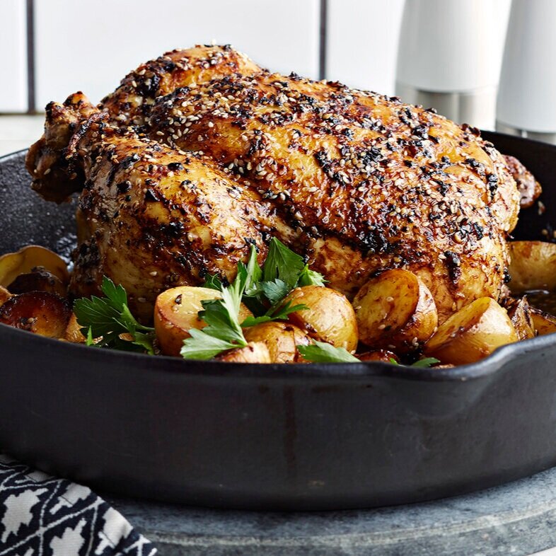 Sesame Crusted Roast Chicken