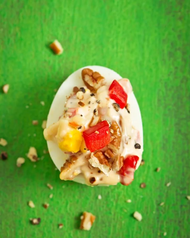 Pimento Cheese Deviled Eggs with Toasted Pecans