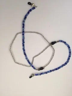 Blue &amp; Clear with Black Beads