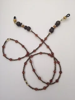 Brown Glass &amp; Wood