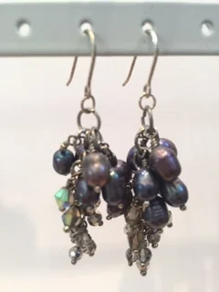 Purple Pearl with Swarovski Crystals