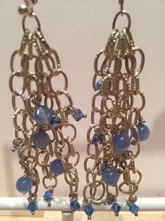 Silver Chain with Blue