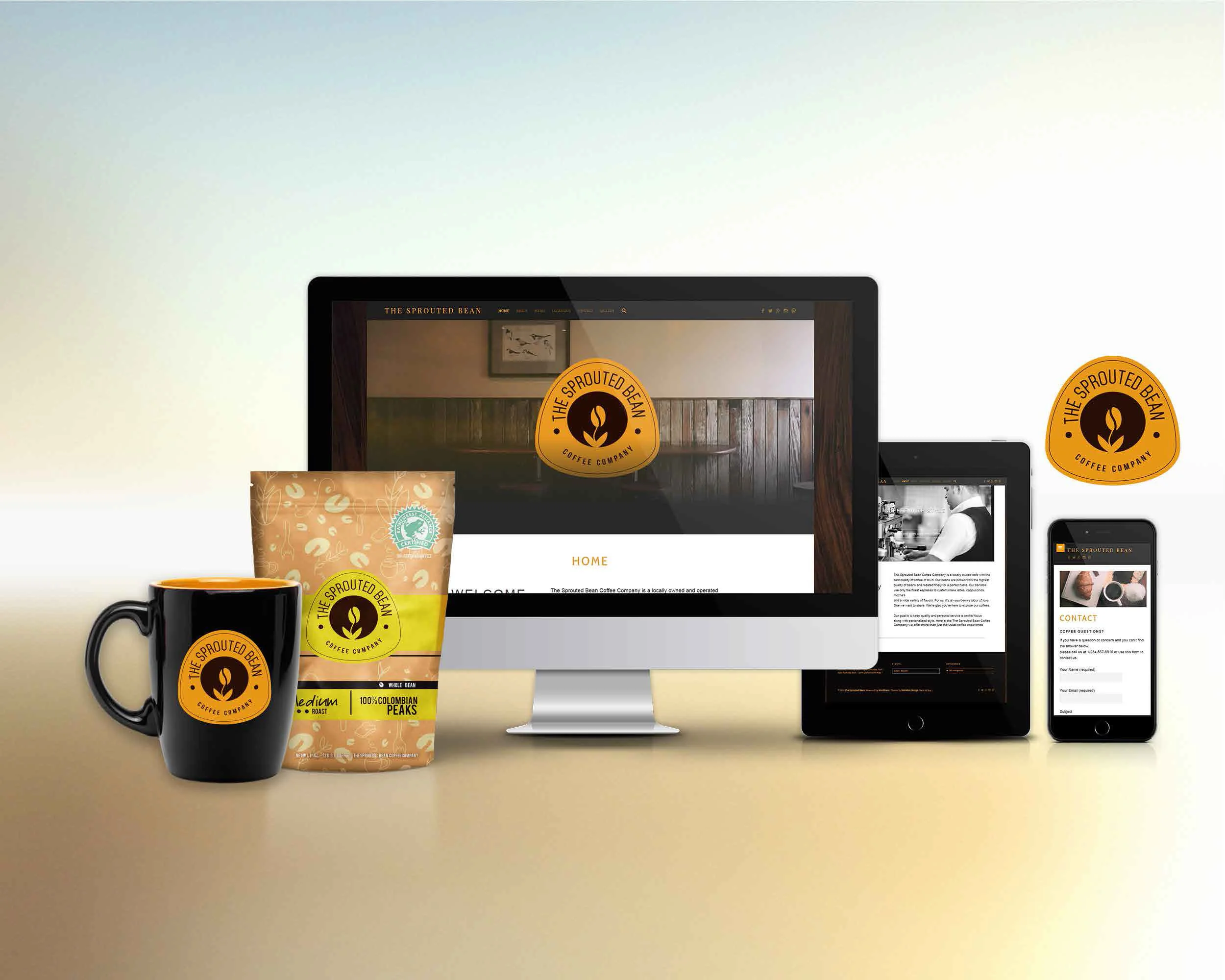  Web Design, Branding and Package design for a Coffee Shop. 