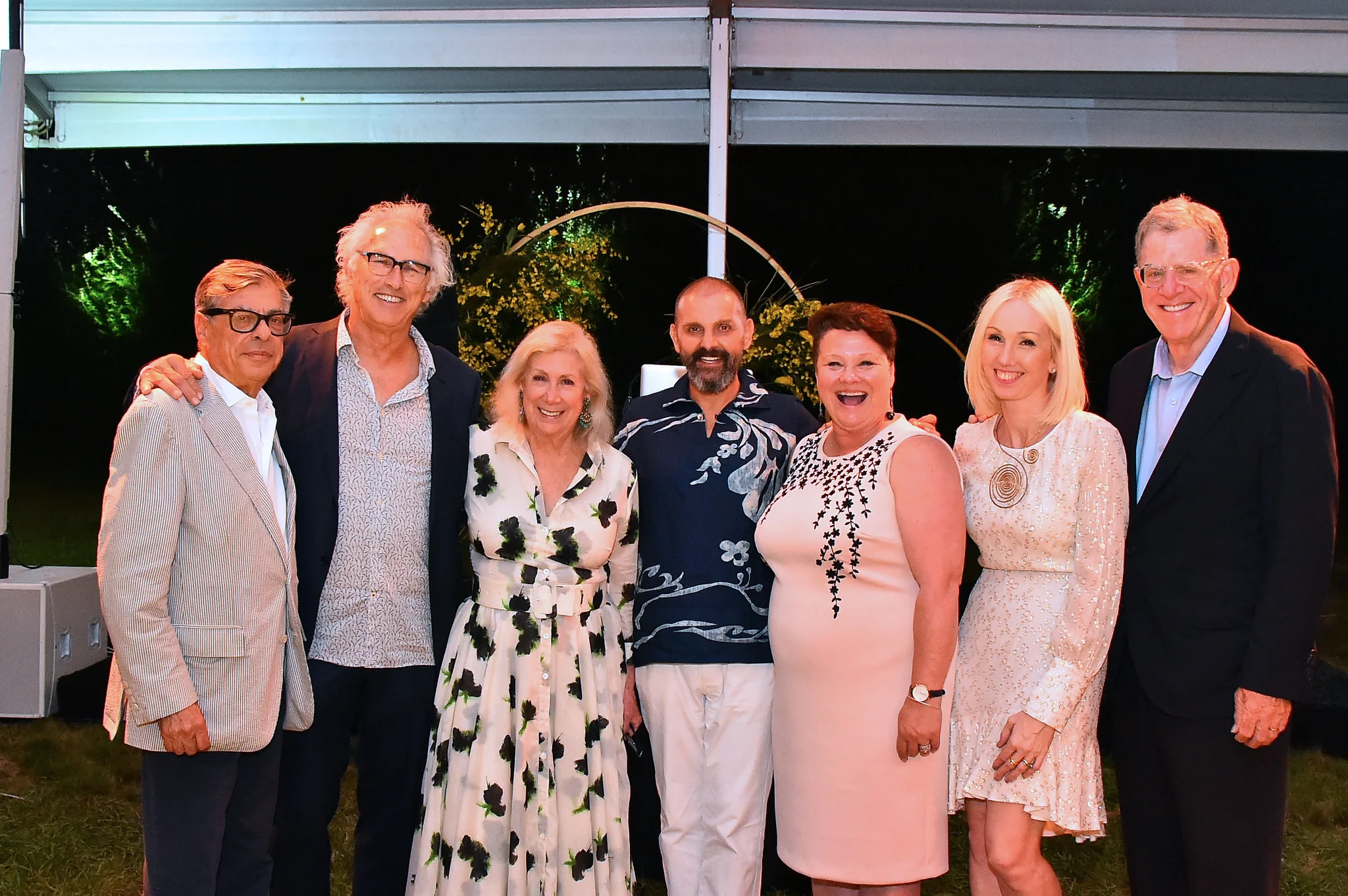 Bob Colacello, Eric Fischl, Ninah Lynne, Ugo Rondinone, Christina Strassfield, Andrea Grover, and Marty Cohen by Sunny Norton