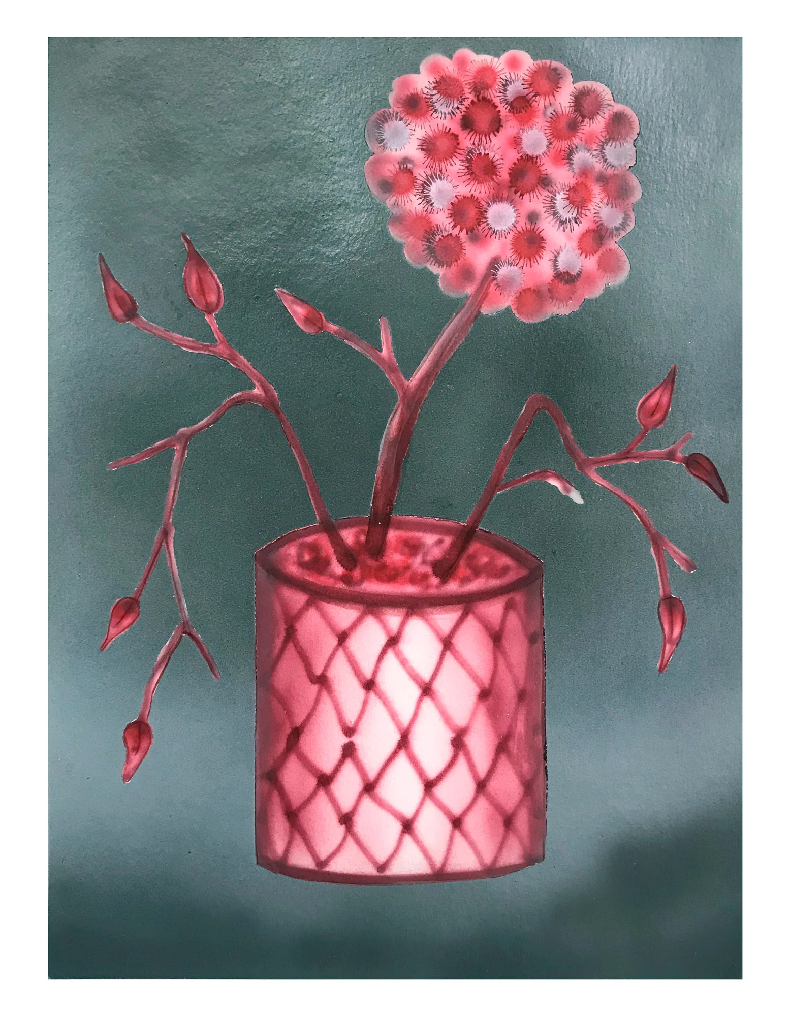 Ikebana Study, Red and Grey No. 1