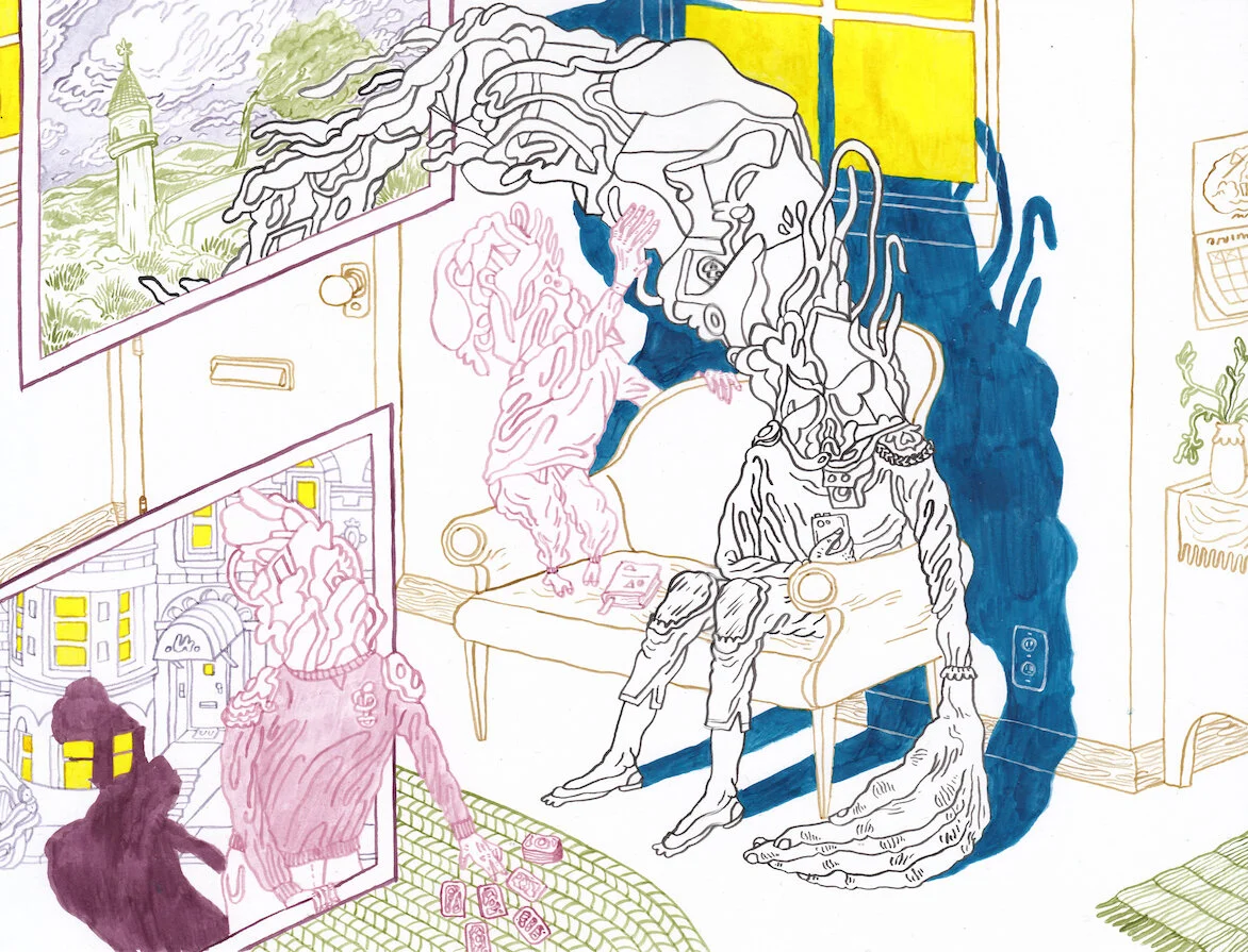 The cards say "get out," but that could mean many things