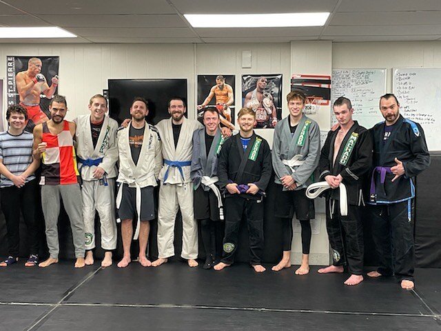Mastery Jiu-Jitsu class. We braved the storm to do what we love most. Choking people in pajamas. Cheers and thank God we live in a valley.