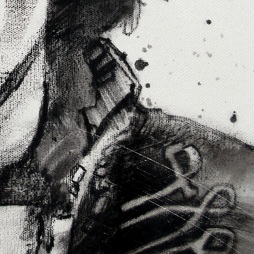 Hendrix Tribute: Sketcheria's Iconic Black and White Portrait in