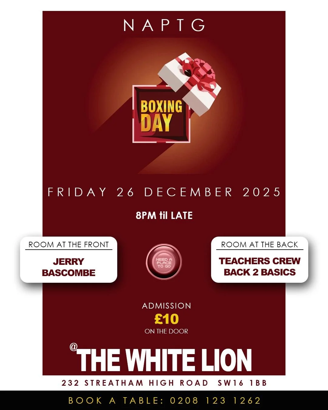 THE BOXING DAY PARTY w/Jerry Bascombe & Teachers Crew & Back 2 Basics