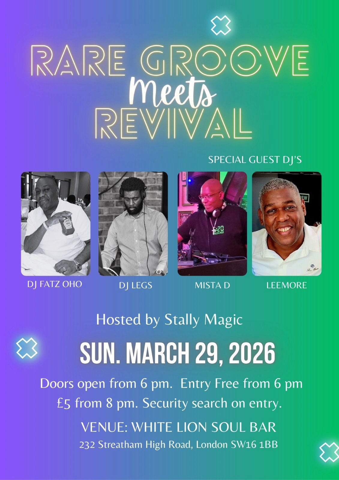Rare Groove Meets Revival w/Fatz OHO, Legs, Leemore &amp; Mista D