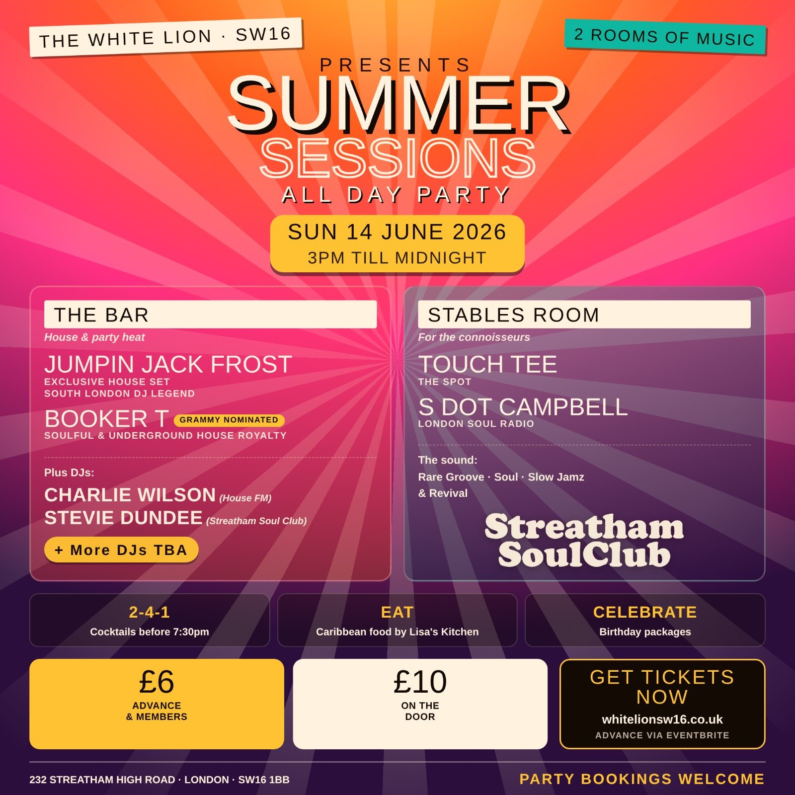 Summer Sessions w/Booker T, Jumpin' Jack Frost; Touch Tee & S Dot Campbell