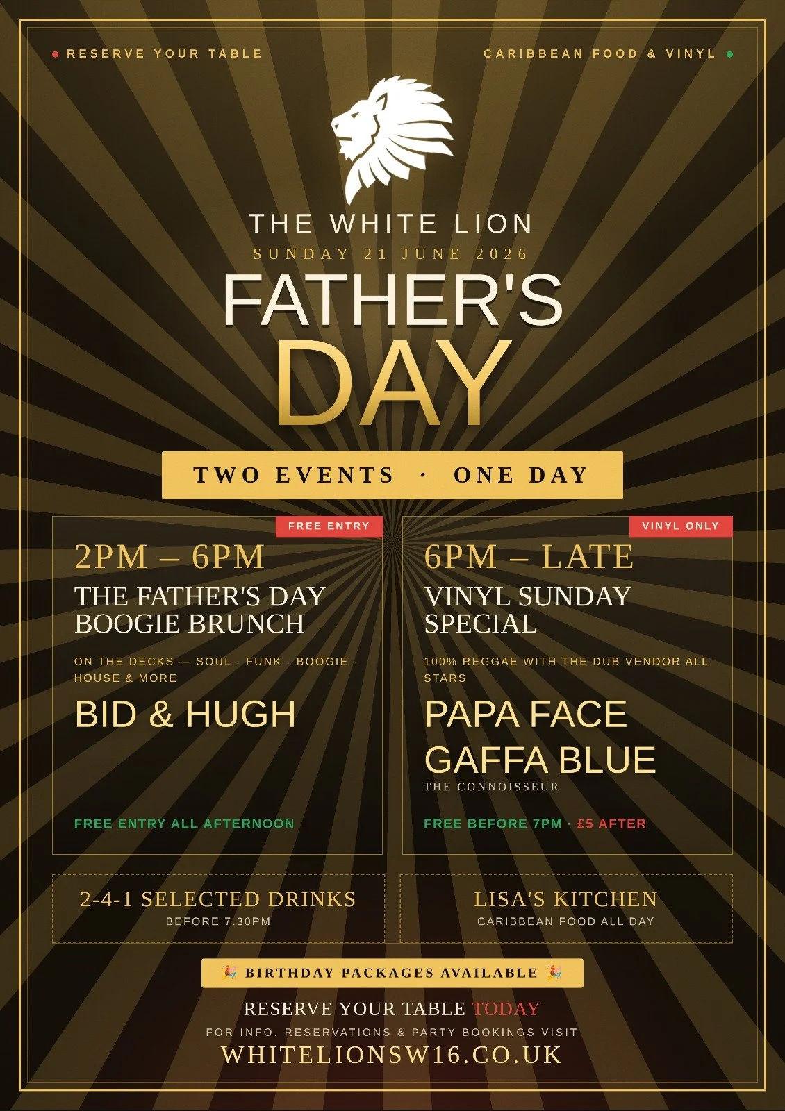 Fathers Day: Bid & Hugh's Boogie Brunch