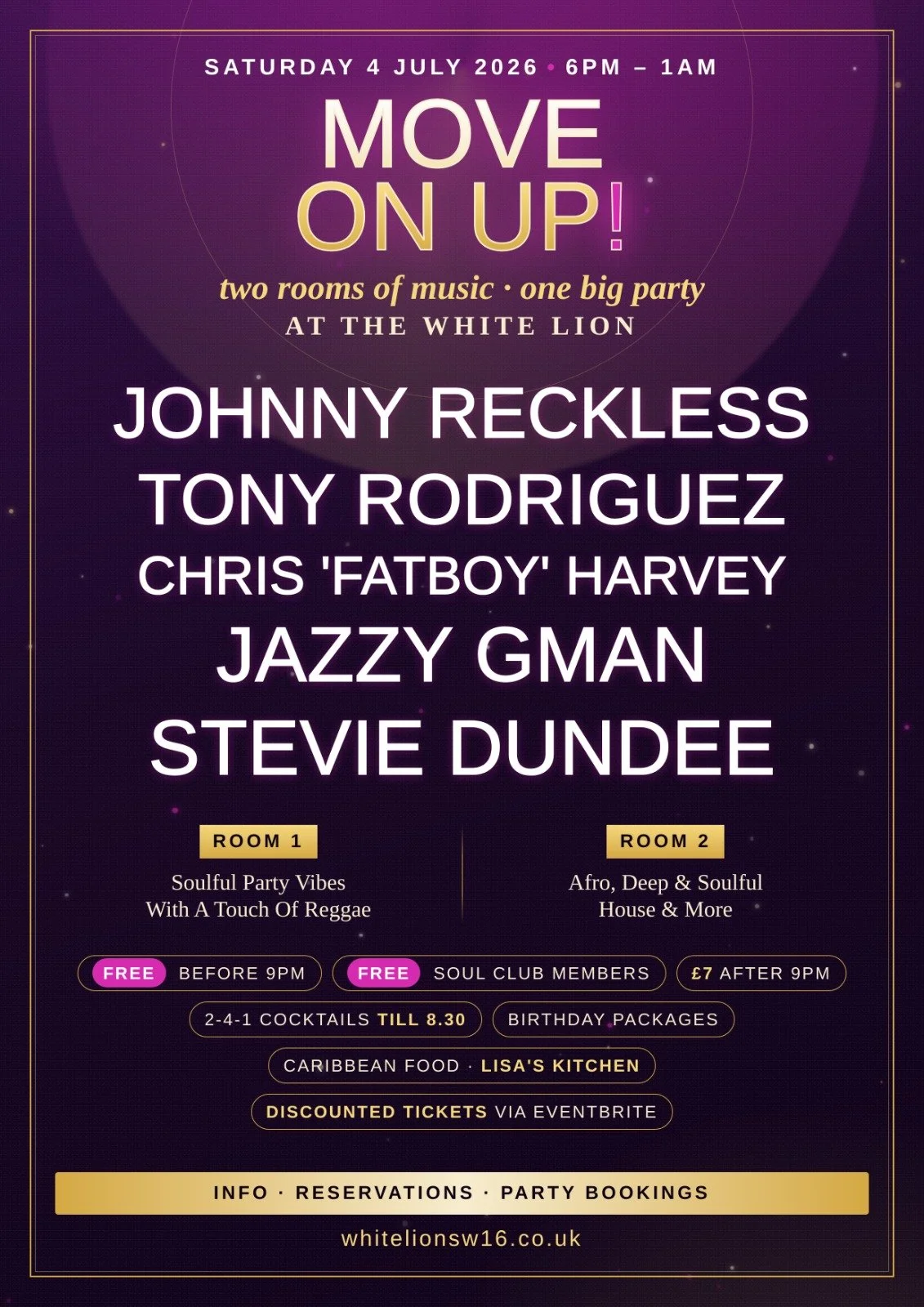 Move On Up! With Johnny Reckless, Jazzy Gman, DJ Chuks, Clive Johns Chris Harvey & Stevie Dundee