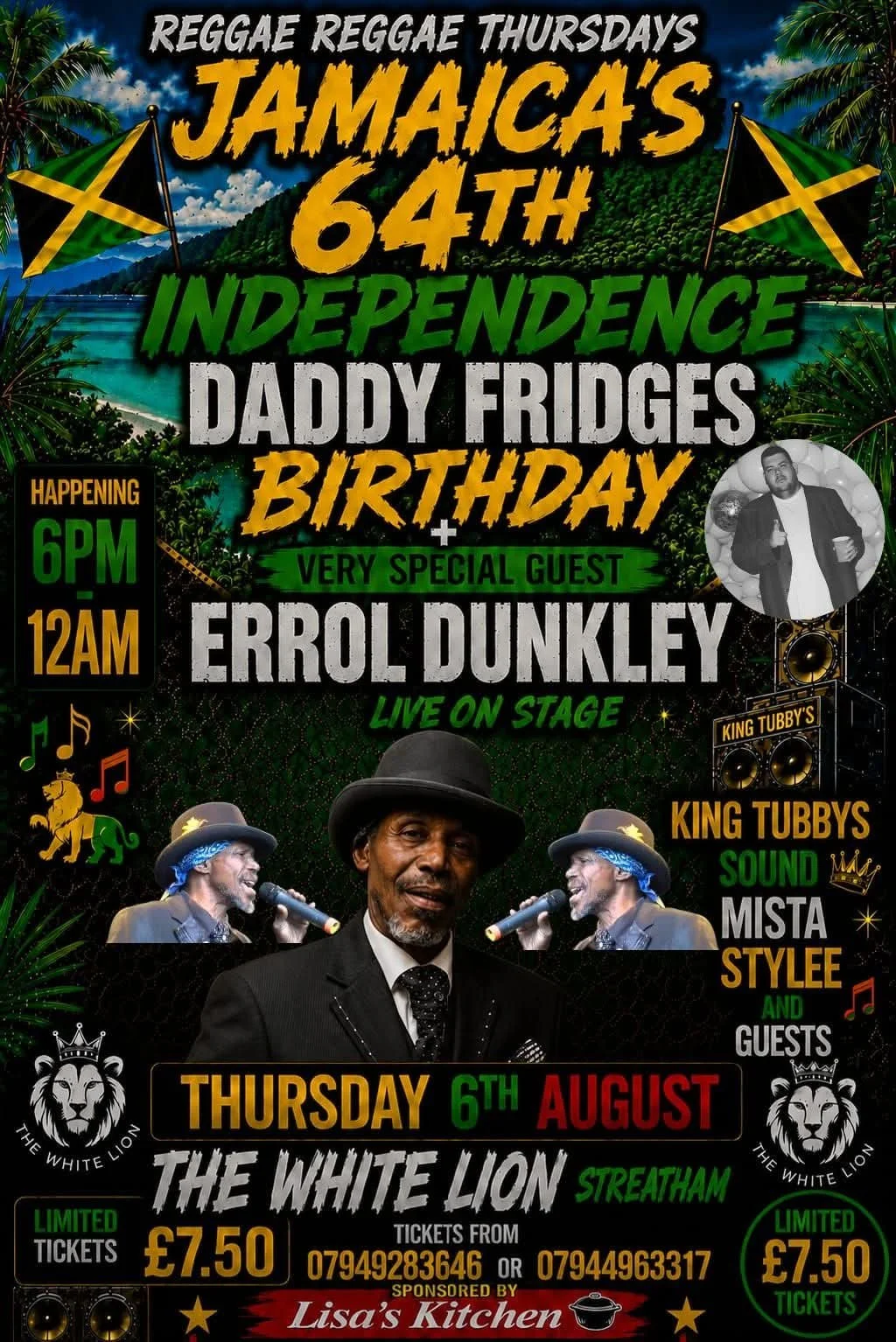 Errol Dunkley Live PA: Jamaican Independence & Daddy Fridge Birthday